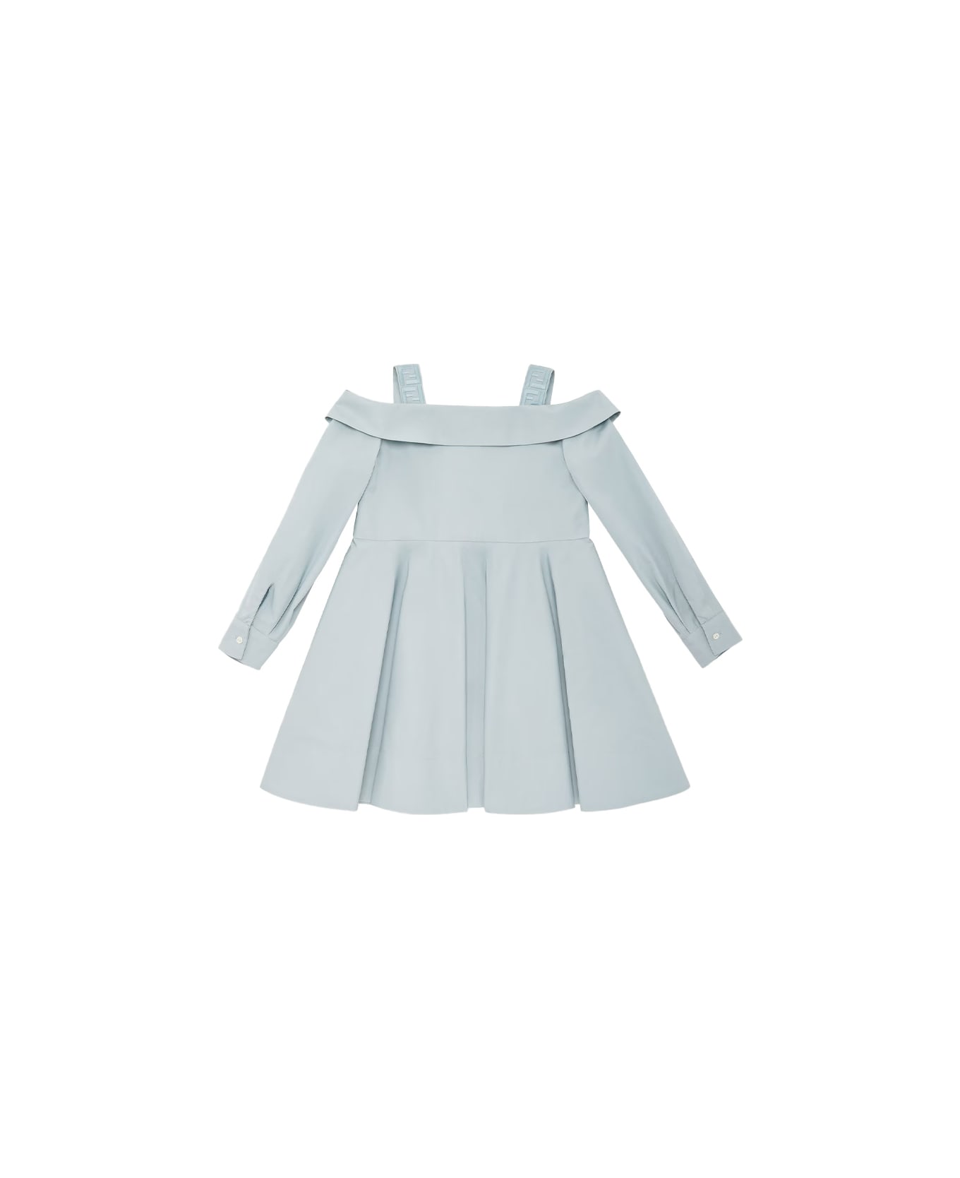 Fendi Pale Blue Poplin Dress - Blue