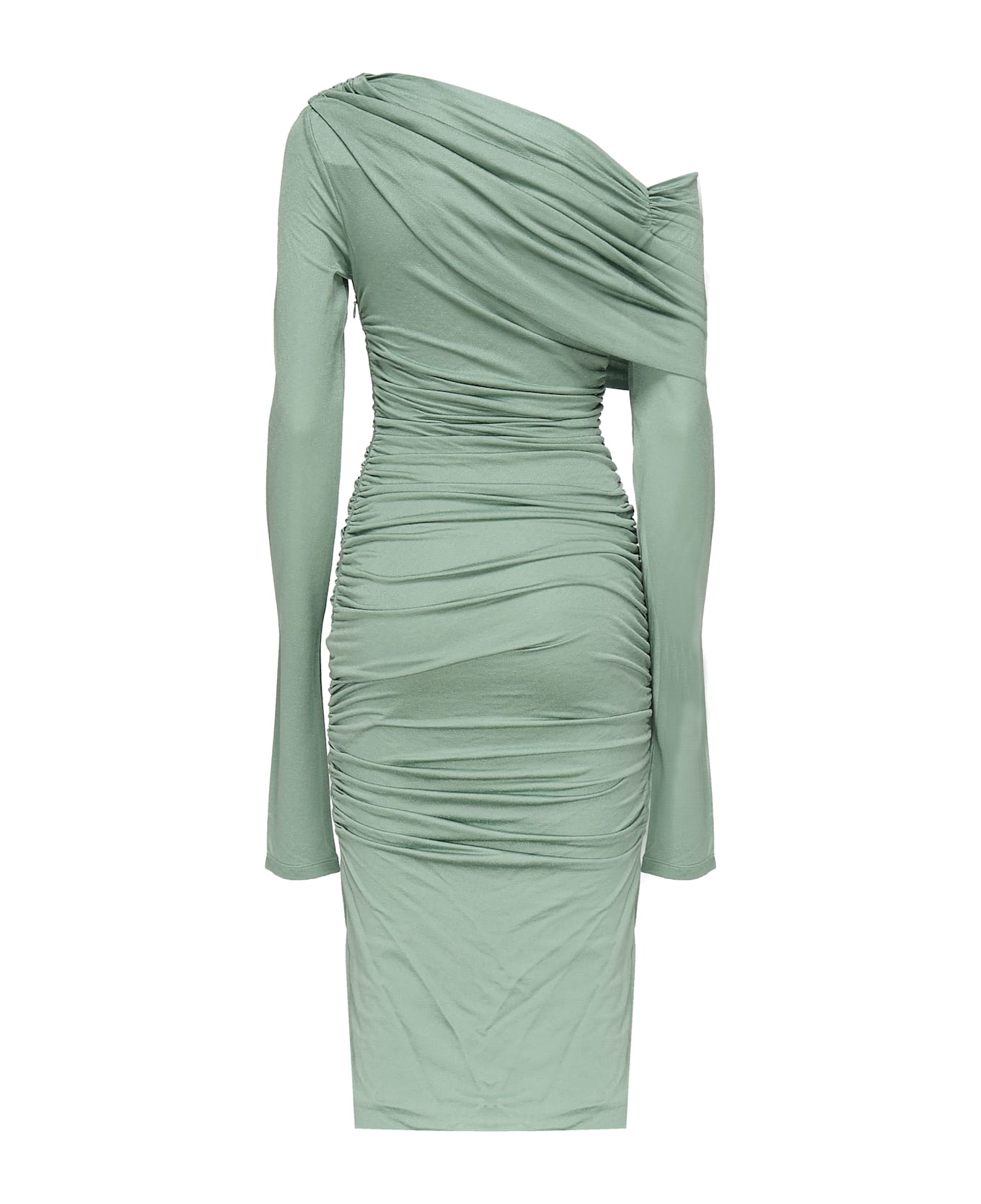 Blumarine Jersey Sablè Midi Dress - Sage green