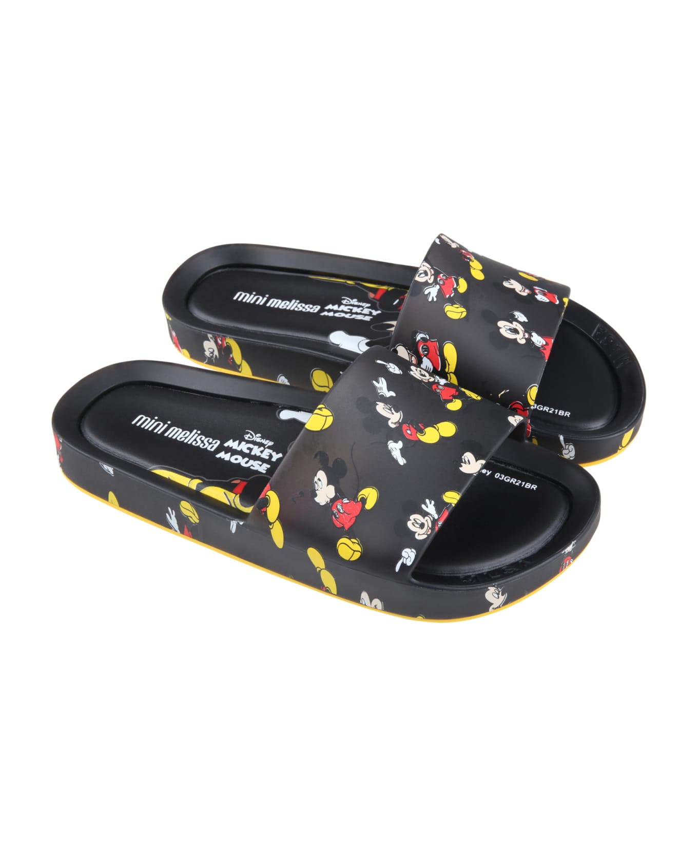 Melissa Black Sandals For Boy With Mickey Mouse - Black