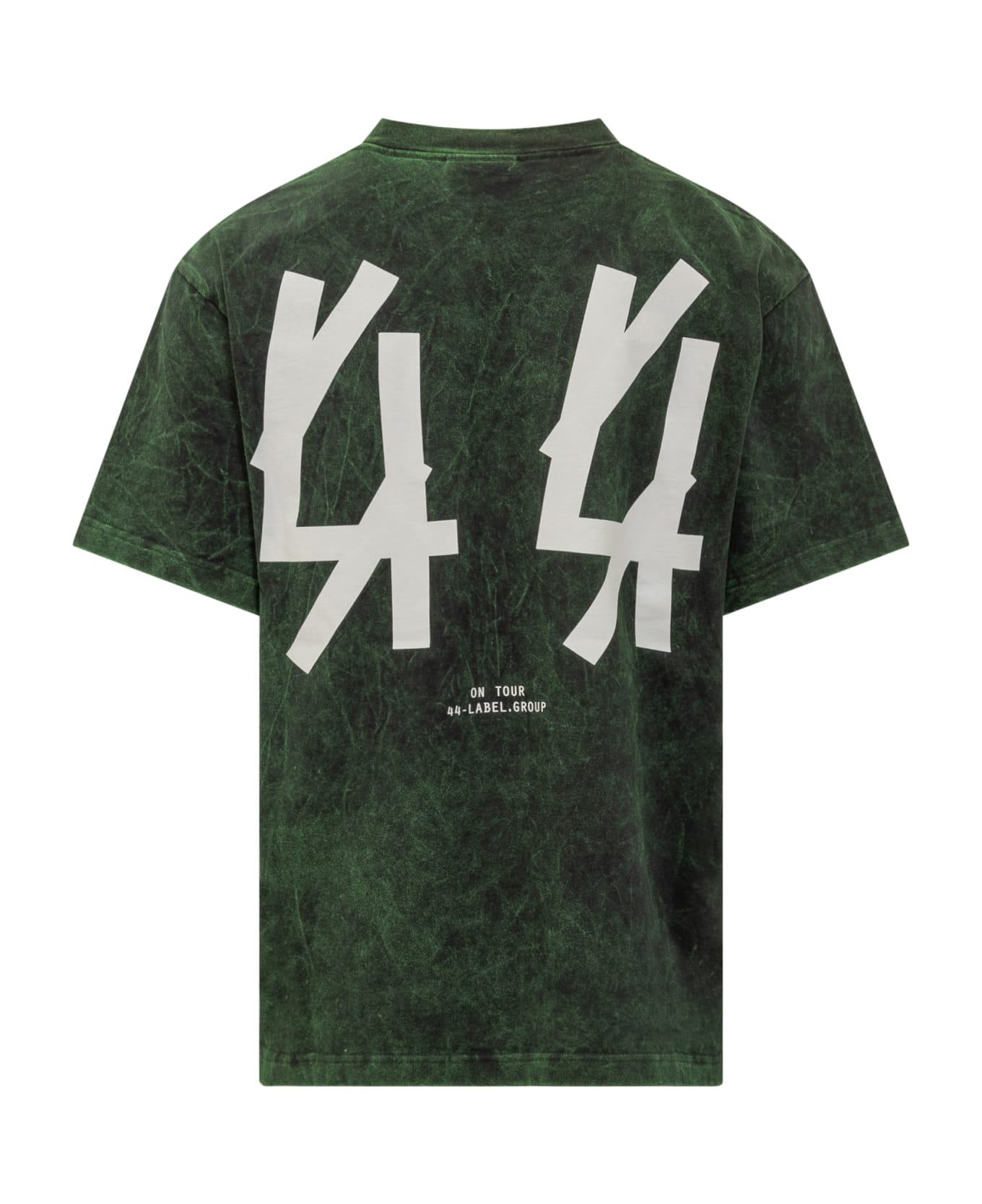 44 Label Group T-shirt With 44 Label Logo - BLACK-SOLID GREEN-44 SOLID シャツ