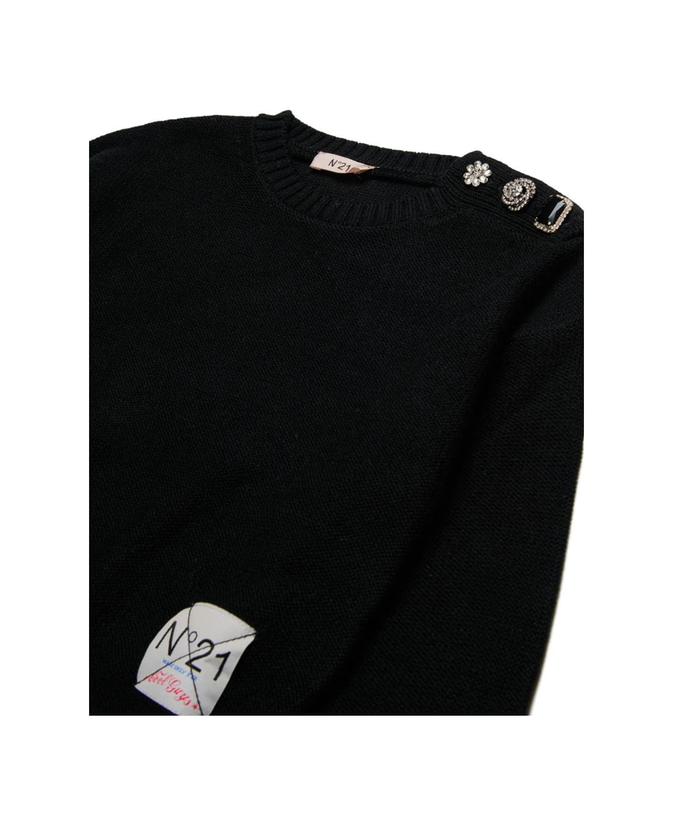 N.21 Nº21 Kids Sweater With Decorative Buttons - Black