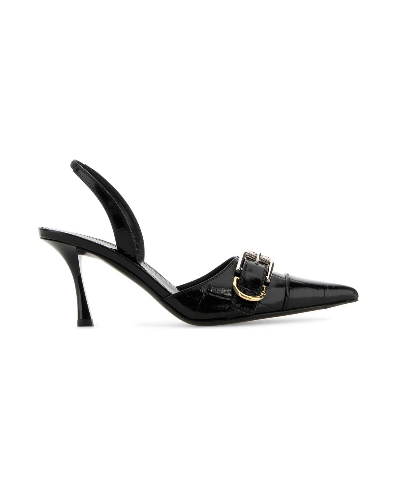 Givenchy Black Leather Voyou Pumps - BLACK