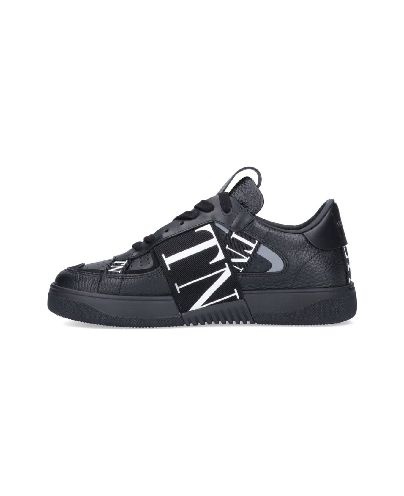 Valentino Garavani Vl7n Printed Lace-up Sneakers - Black/white スニーカー