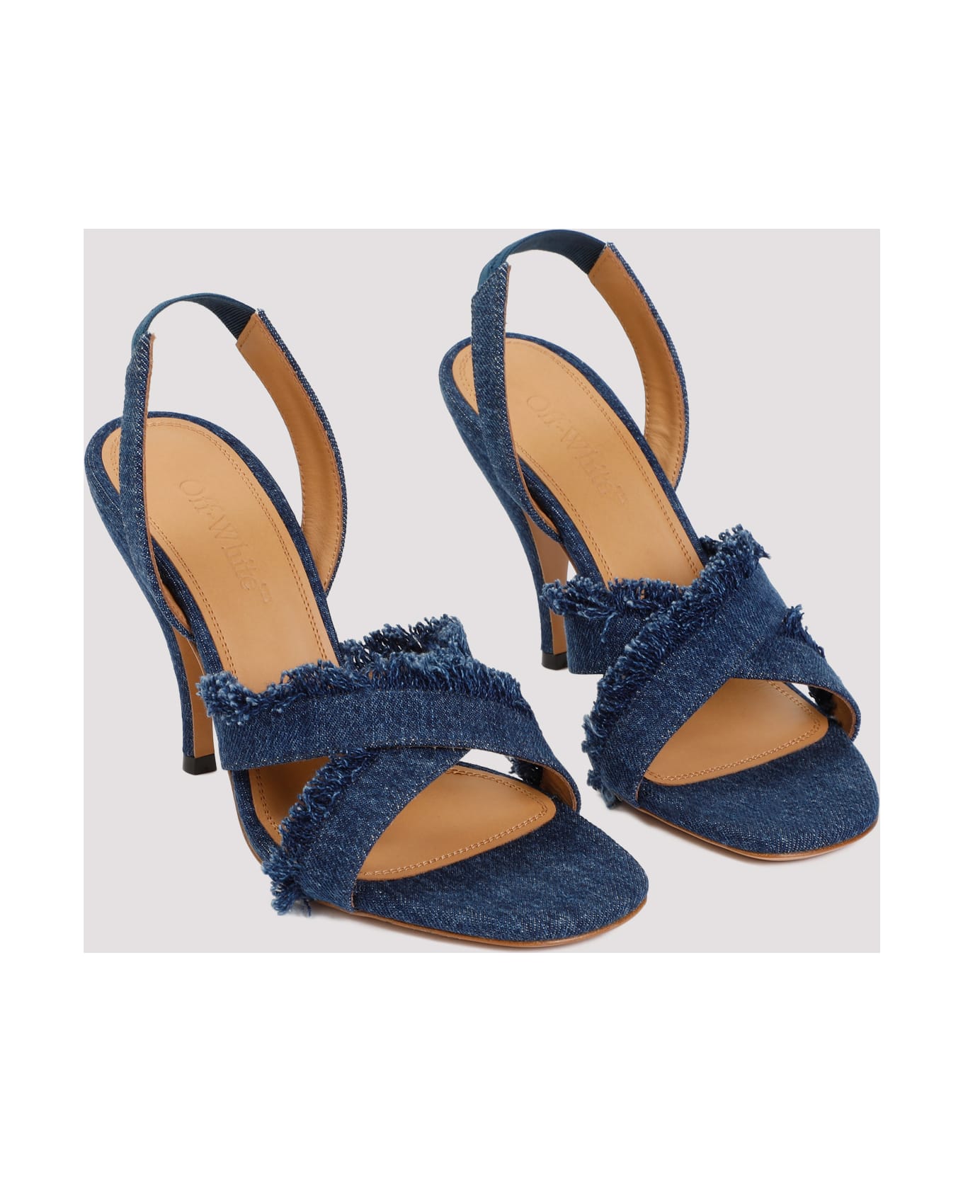 Off-White Curvy Heel Denim Sandal - Blue A Blu