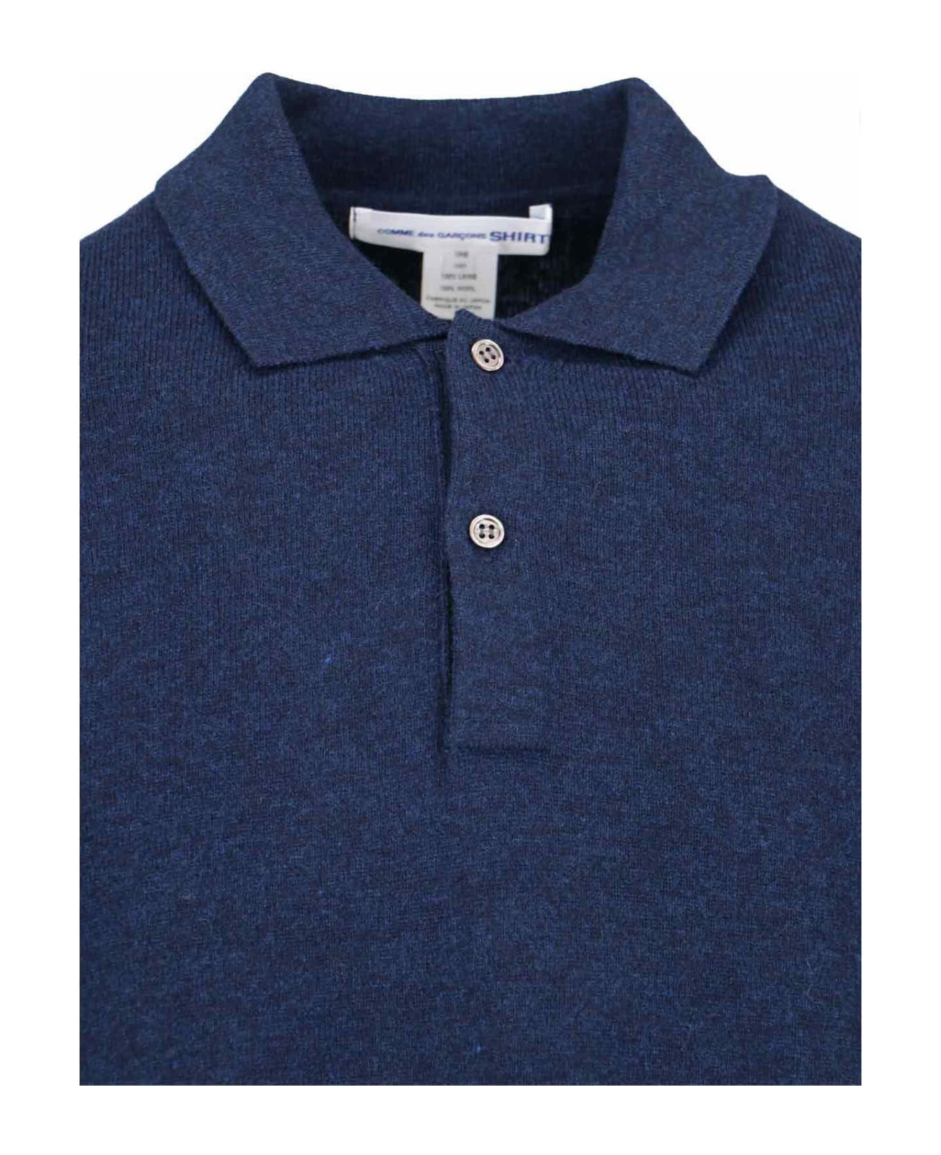 Comme des Garçons Knitted Polo Shirt - Blue