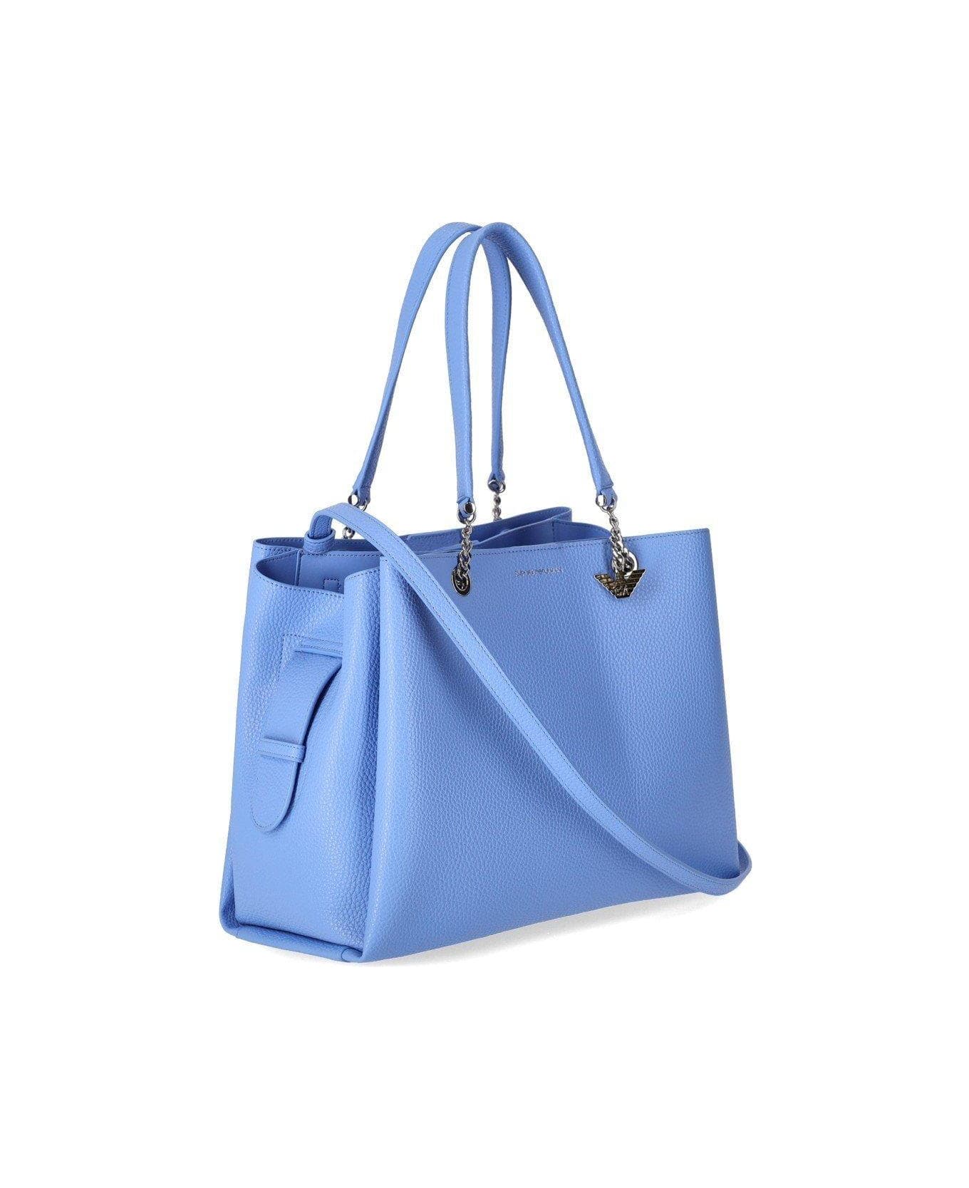 Emporio Armani Logo Printed Tote Bag - Blue トートバッグ
