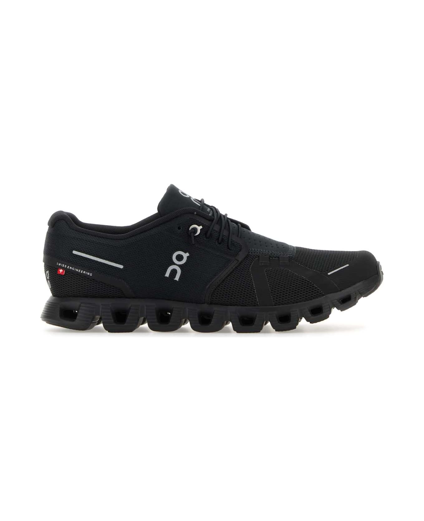 ON Black Fabric Cloud 5 Sneakers - ALLBLACK