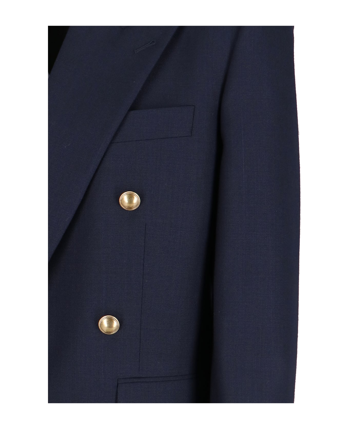 Saint Laurent Double-breasted Wool Blazer - MARINE