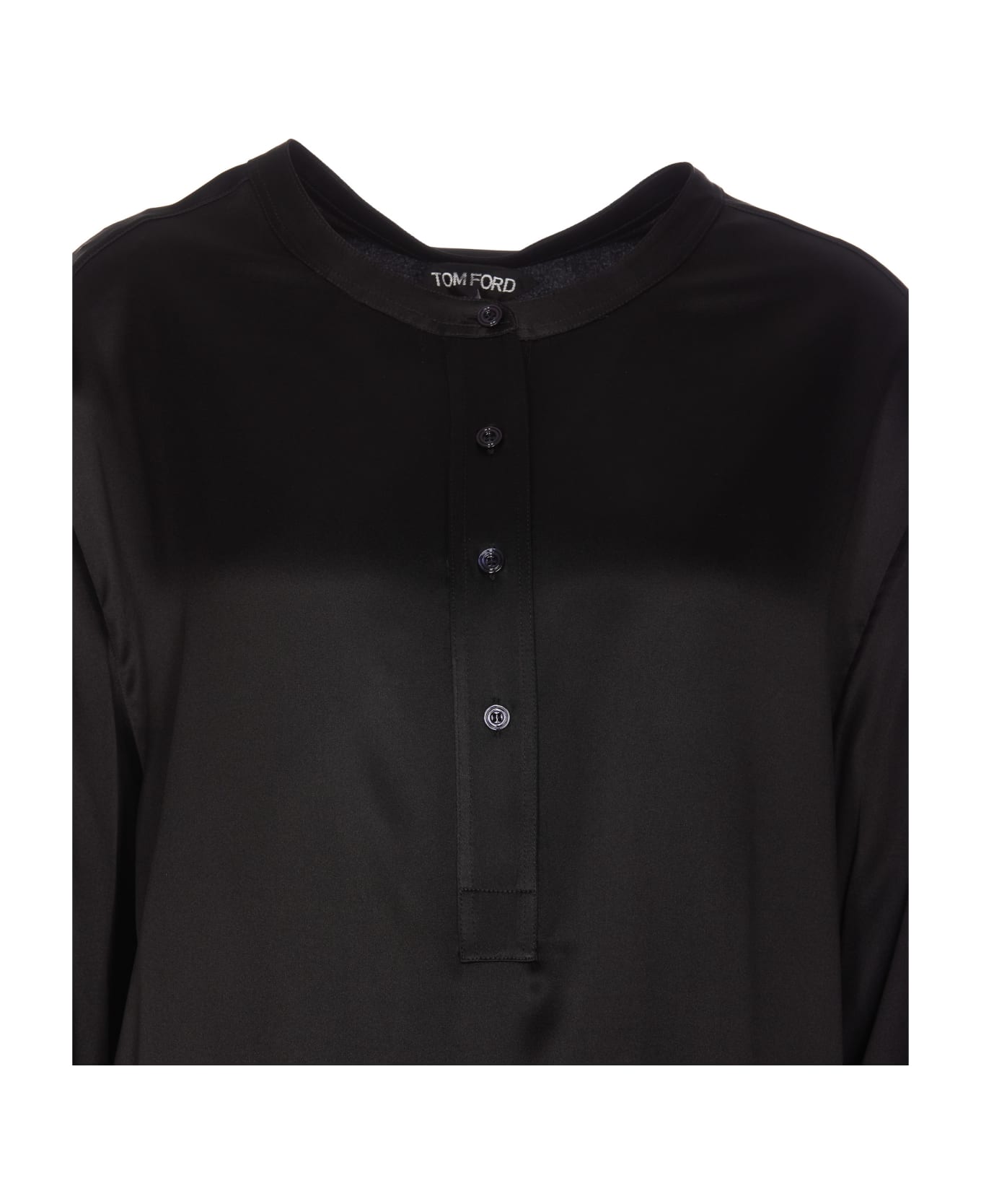 Tom Ford Satin Pajama Shirt - Black
