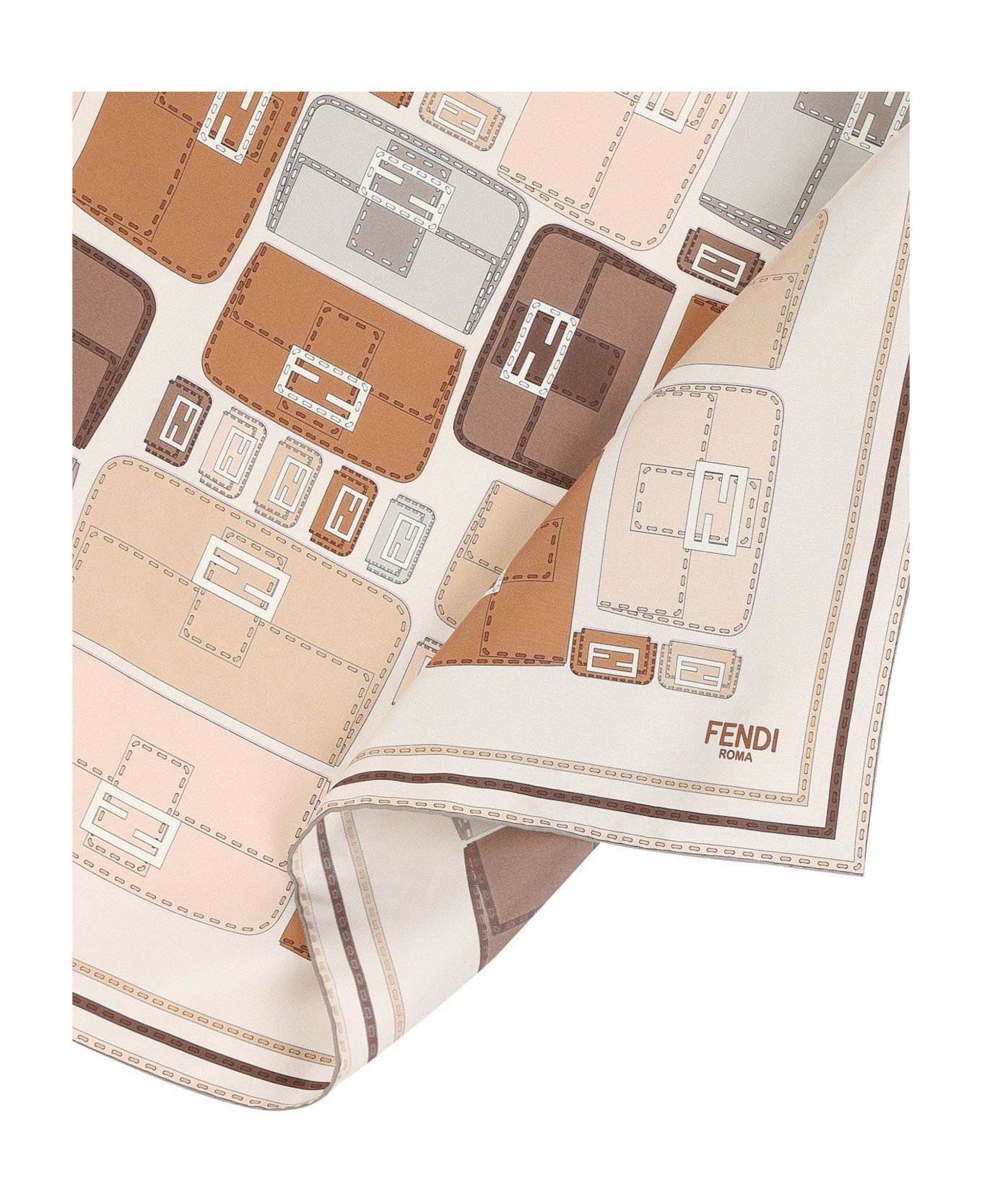 Fendi Baguette Finished-edge Scarf - Beige