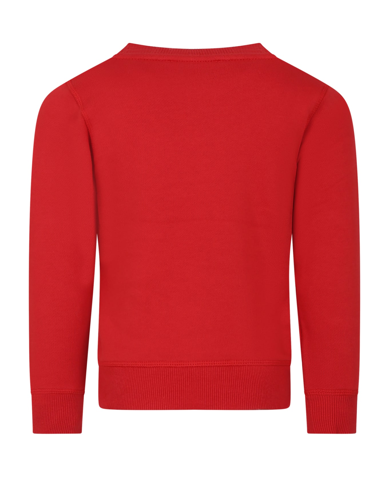 Kenzo Kids Red Sweatshirt For Kids With Elephant And Logo - Rosso ニットウェア＆スウェットシャツ