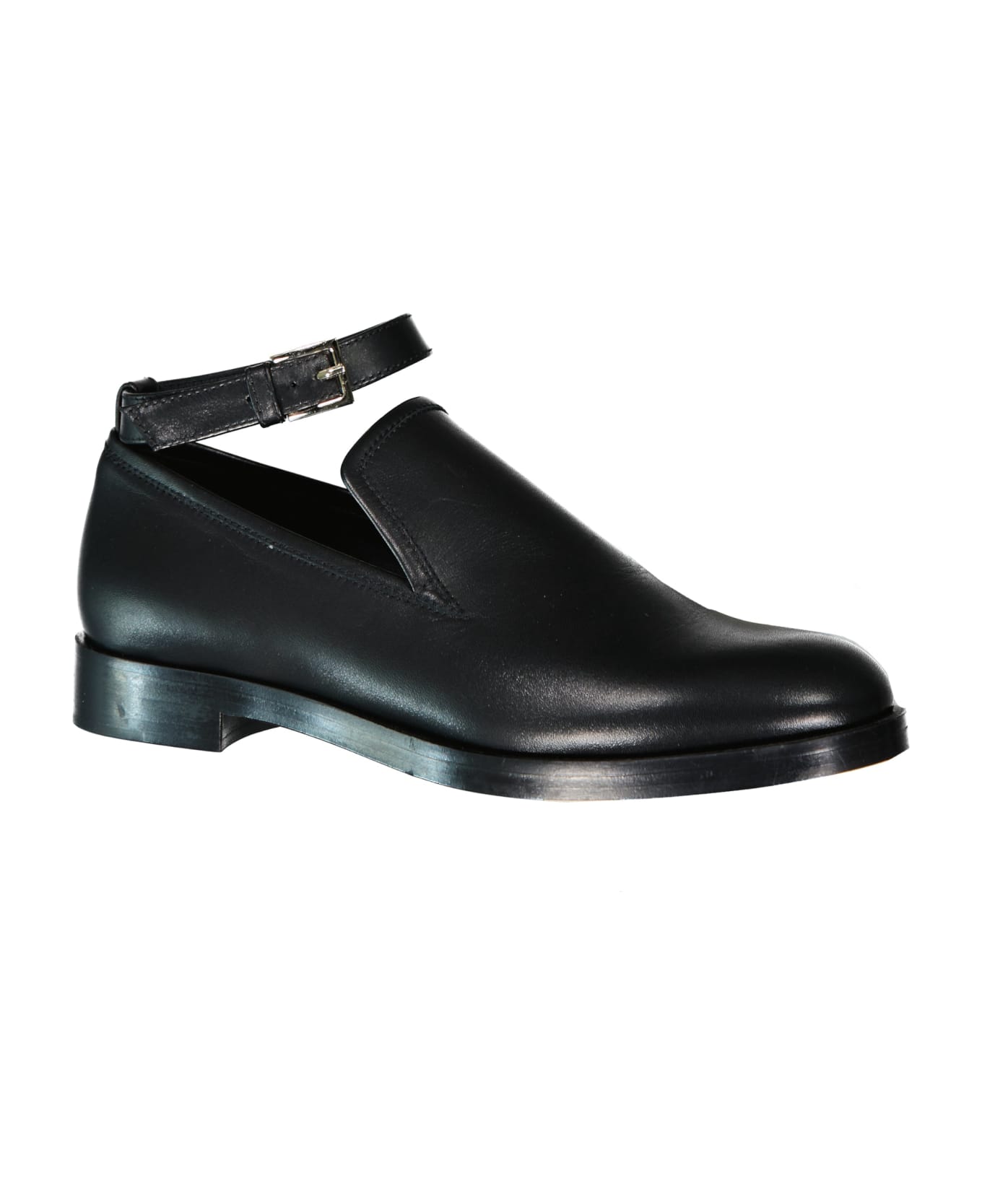 Max Mara Accessori Lawrie Leather Loafers - Black フラットシューズ