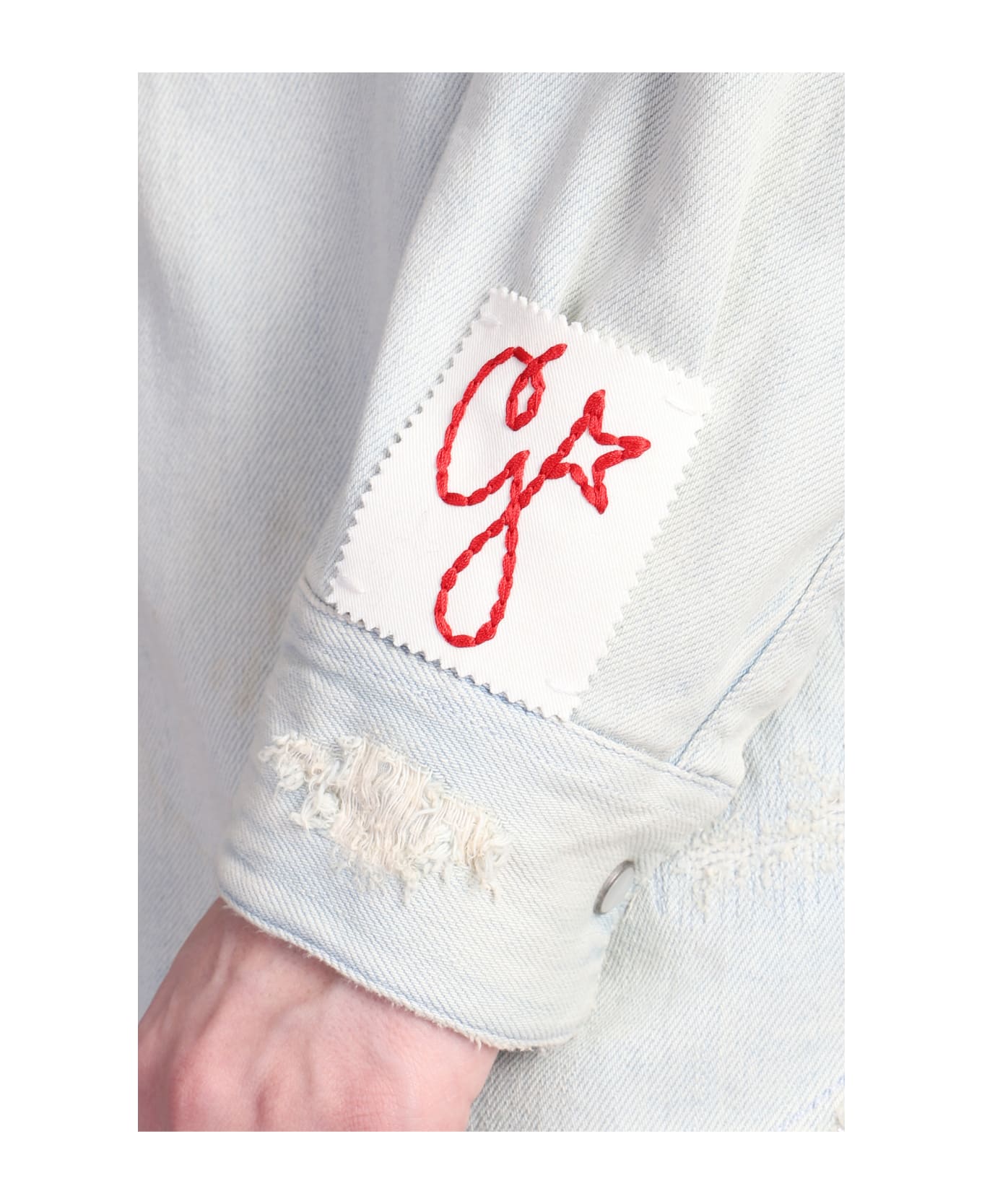 Golden Goose Crystal Embellished Denim Shirt - Blue