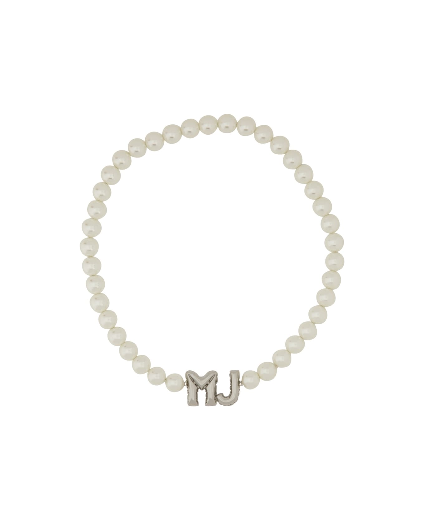 ネックレス・ペンダント MARC JACOBS \"MJ BALLOON\" NECKLACE Marc Jacobs Balloon Faux Pearl Silver-Tone Necklace - XS/S