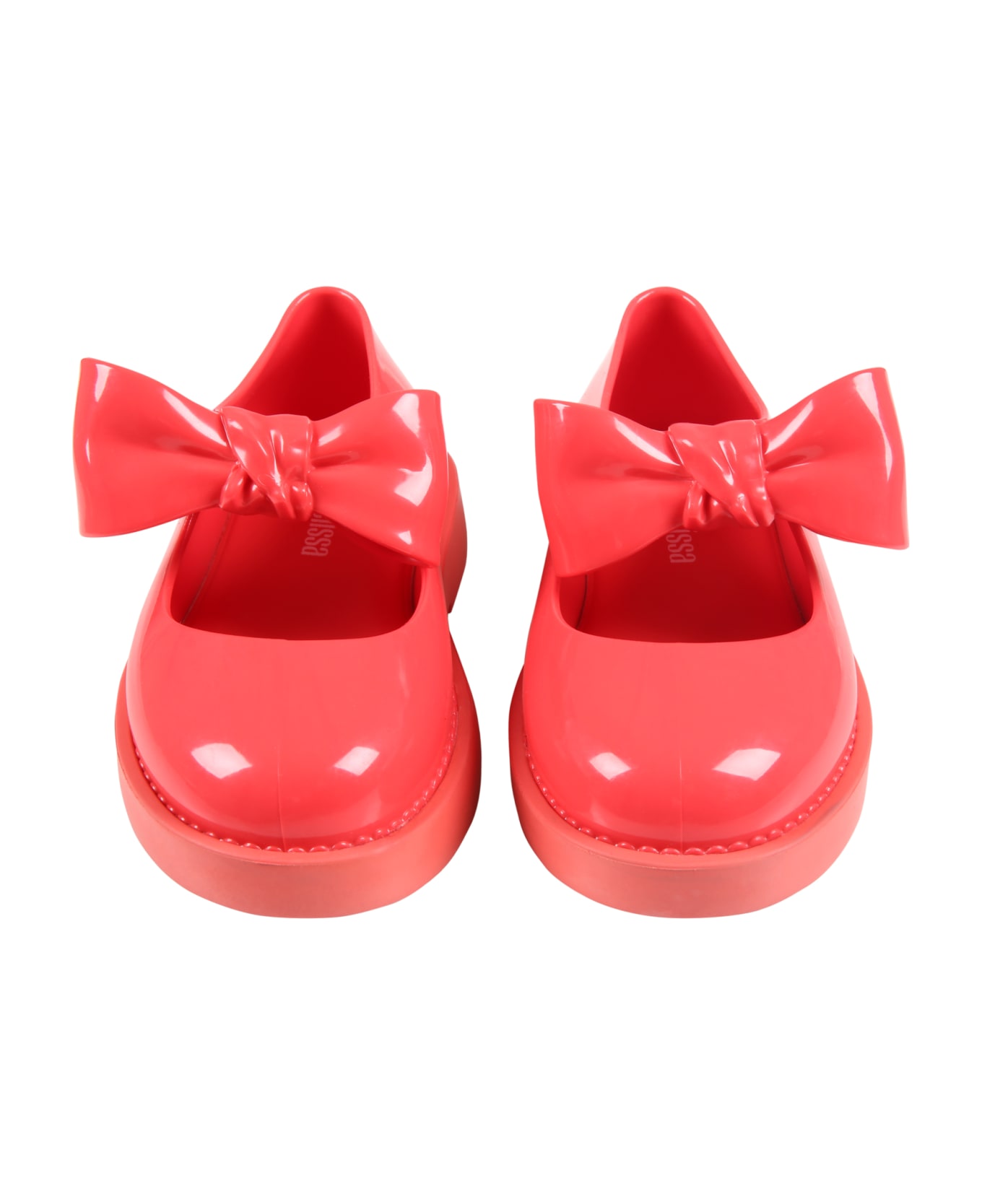 Melissa Red Ballerina Flats For Girl With Bow - Red シューズ