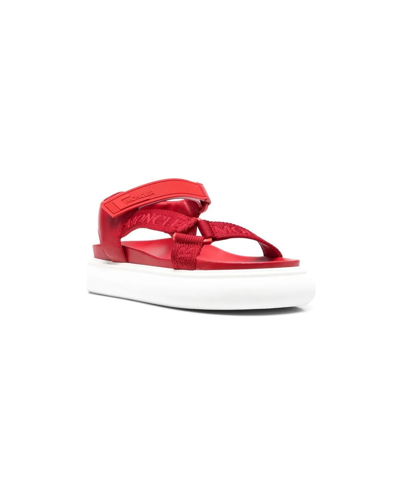 Moncler Multi-strap Flatform Sandal - Red