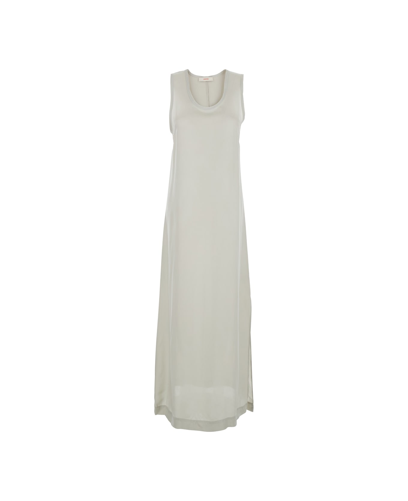 Jucca White Long Dress With U-neck And Back Closure In Viscose Blend Woman - White