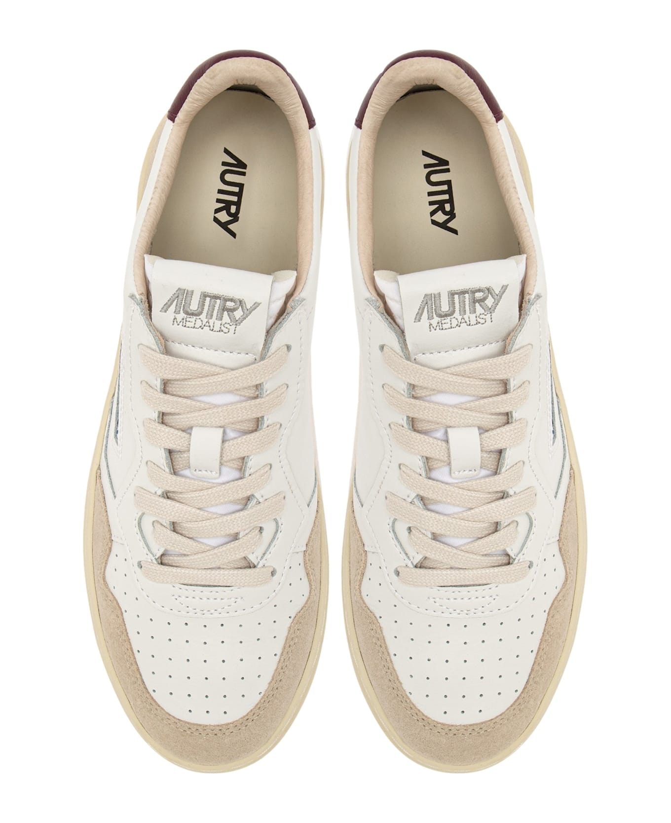 Autry Medalist Low Leat Suede Wht Burgund - Wht Burgund