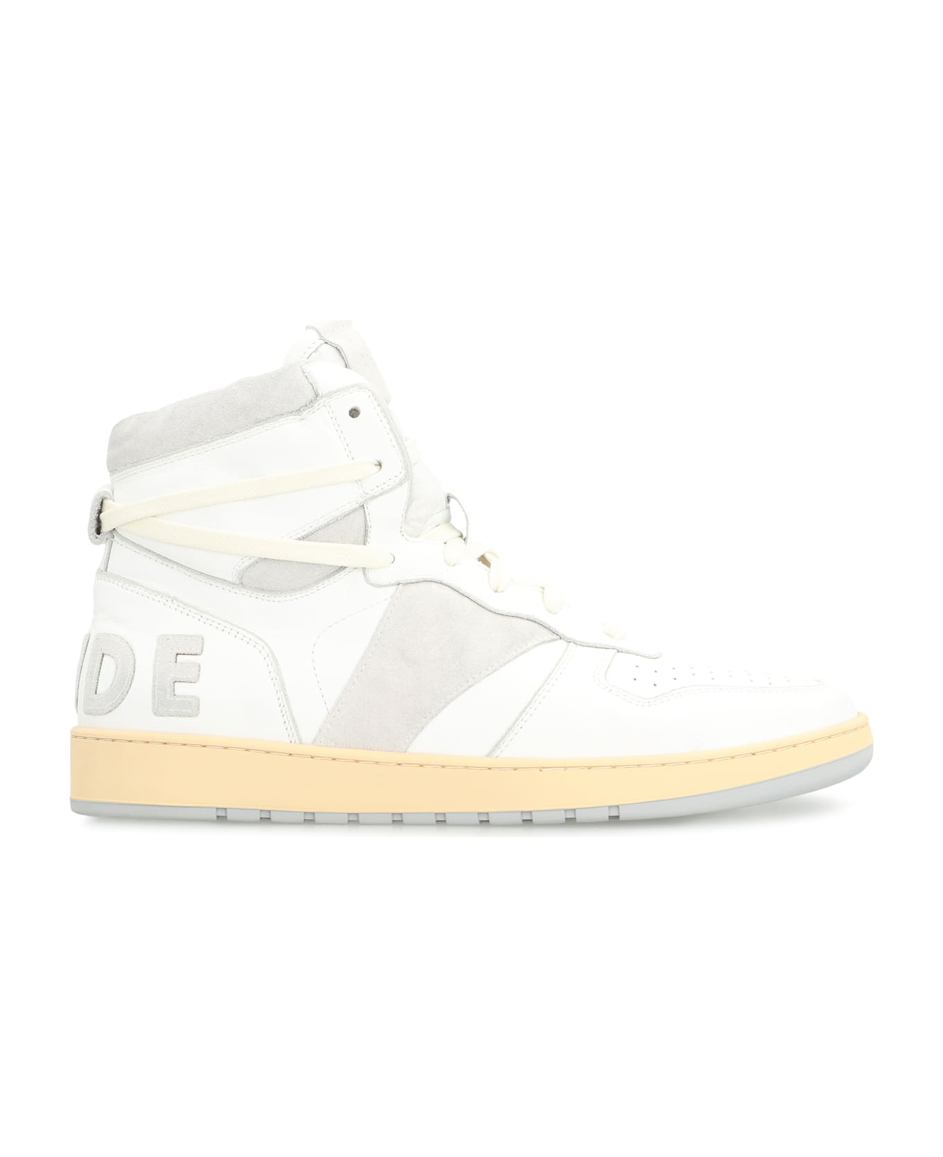 Rhude Rhecess Leather High-top Sneakers - White