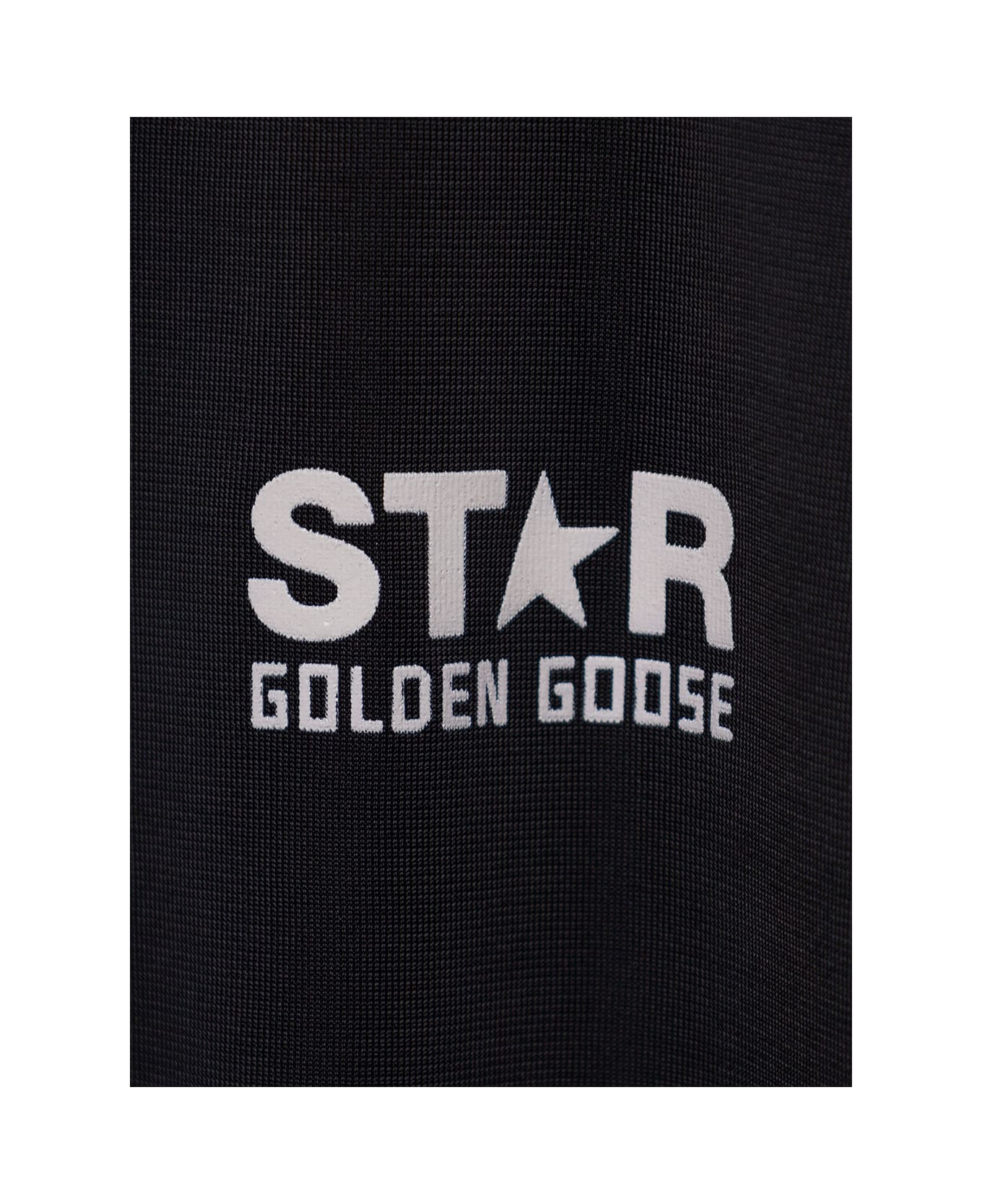 Golden Goose Black Track Jersey Sweatshirt With Star Print Golden Goose Kids Girl - Black