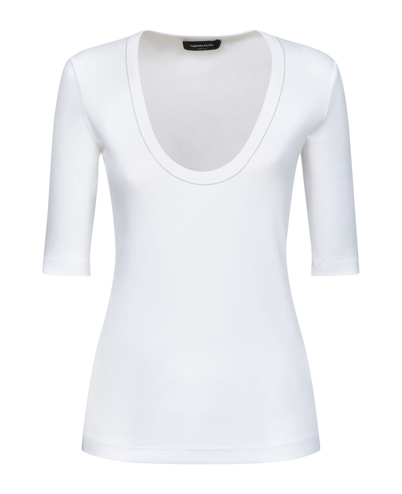 Tシャツ・カットソー FABIANA FILIPPI Women Tops JED265F151 WHITE Fabiana Filippi White Cotton T-shirt | italist