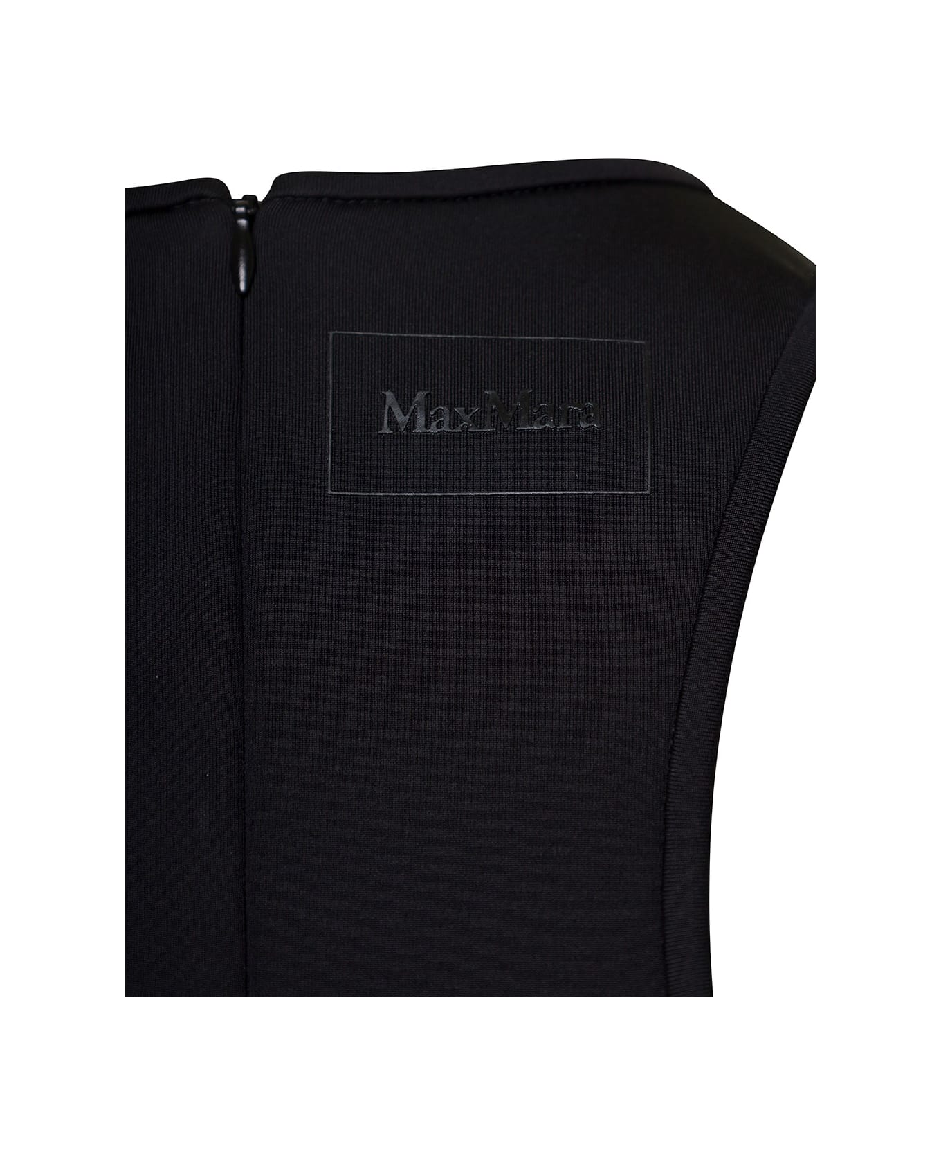 Max Mara Black Navarra Sleeveless Maxi Dress In Cotton Blend Woman - Black