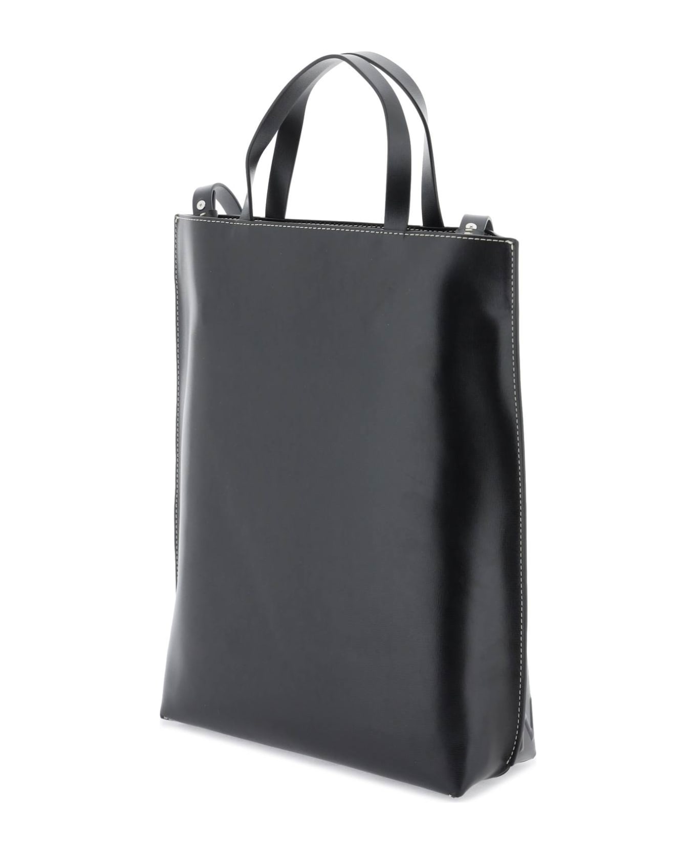 Ganni Medium 'banner' Black Leather Bag - BLACK