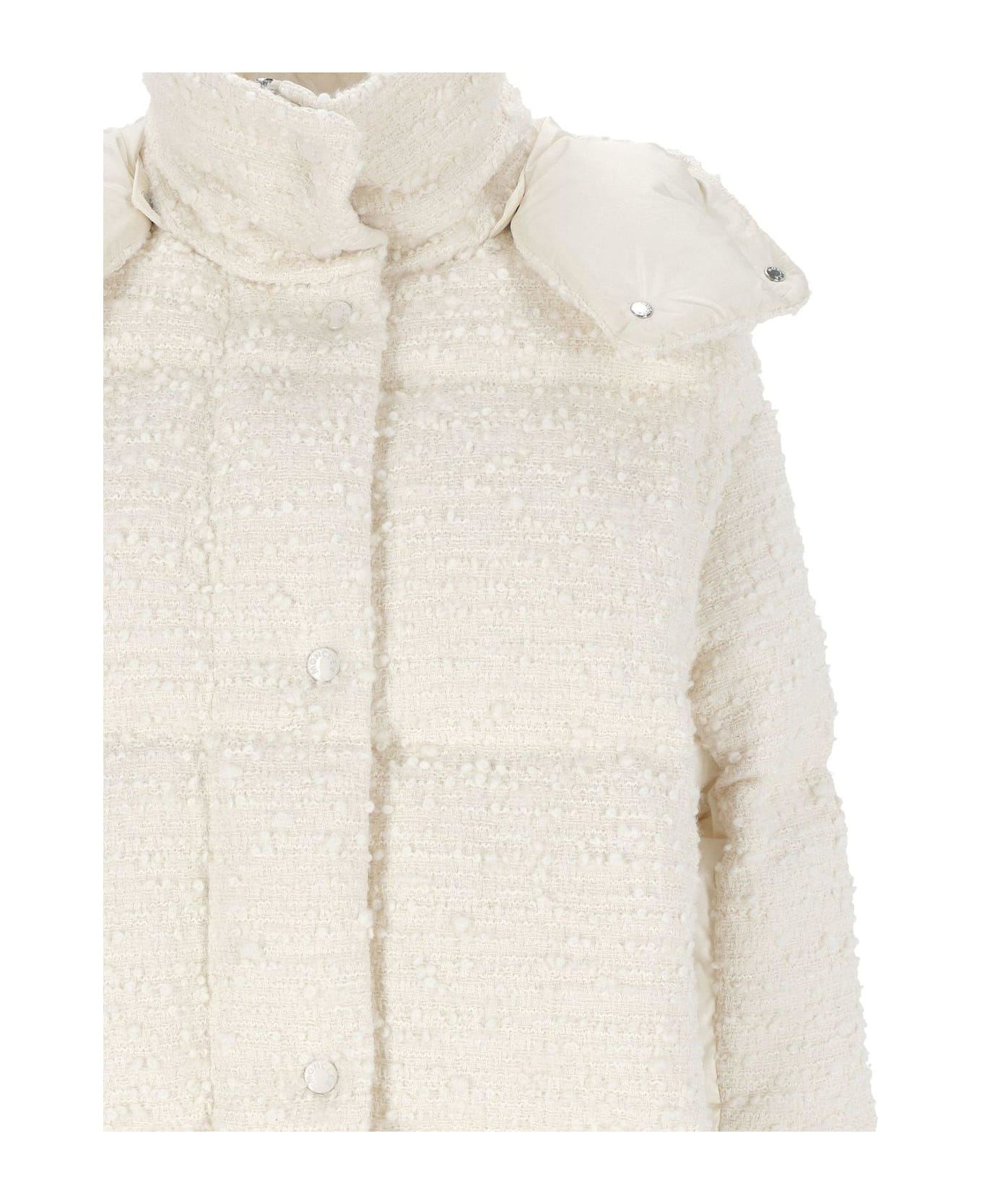 Moncler High-neck Hooded Jacket - Beige