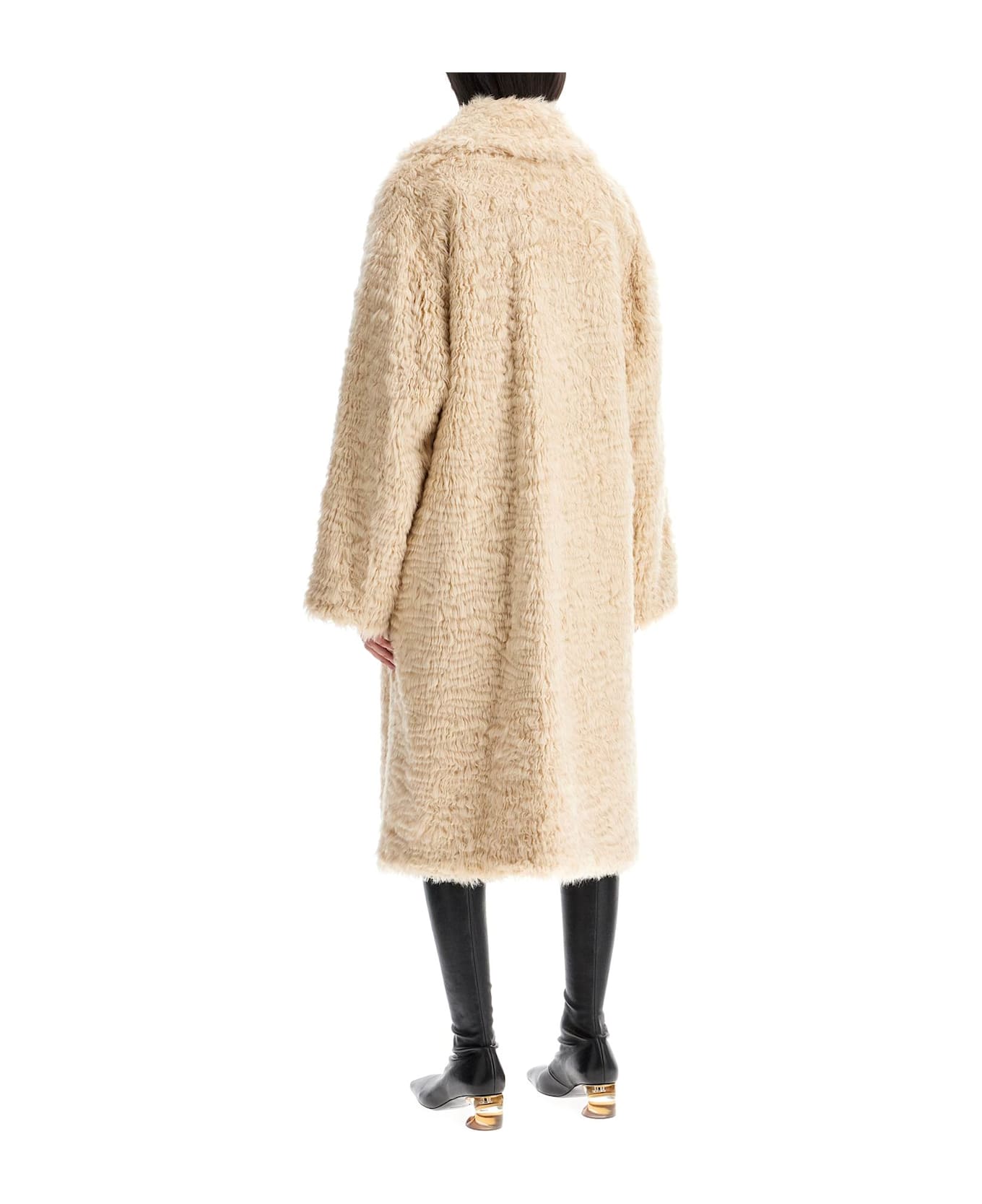 STAND STUDIO Nicole Faux Fur Coat - CREAM (Beige)