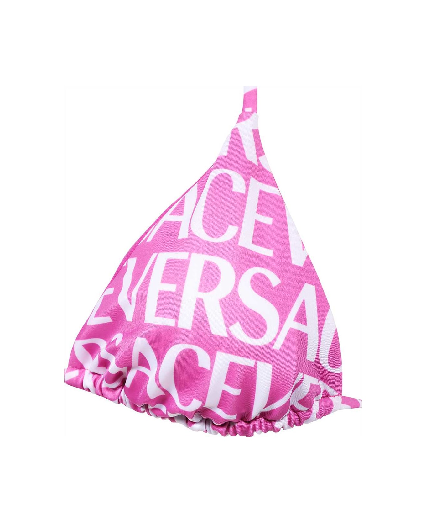 Versace All-over Logo Bikini Top - Pink