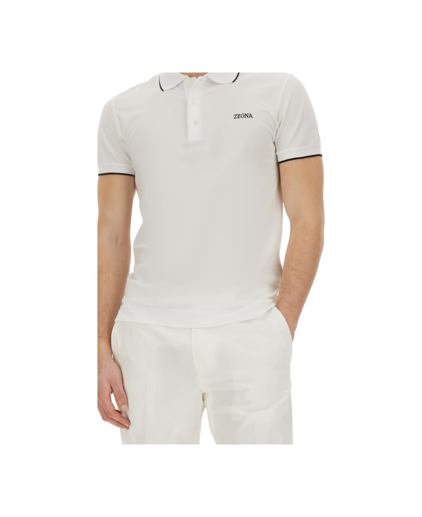 Zegna Polo With Logo - WHITE
