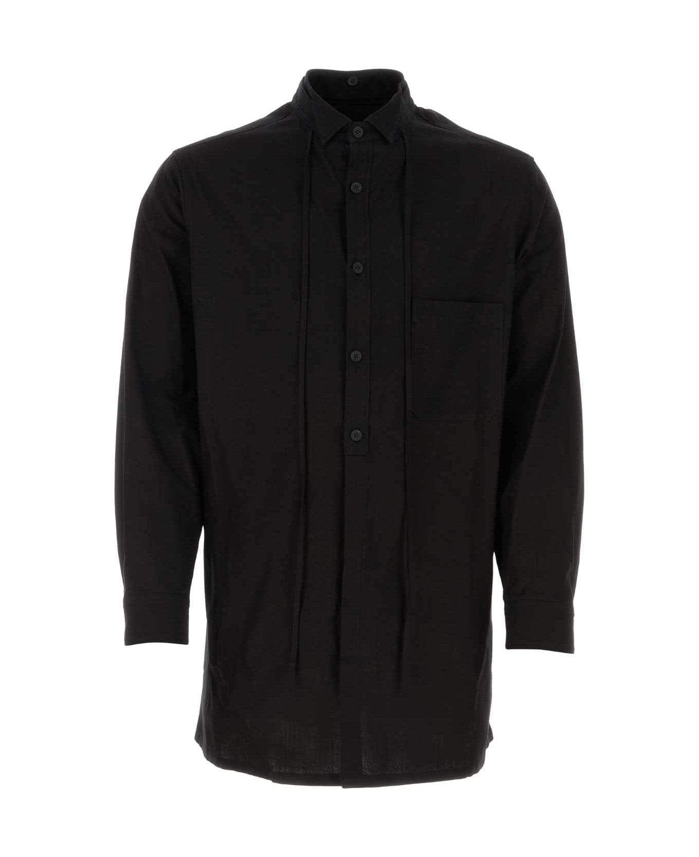 Yohji Yamamoto Black Cotton Shirt - BLACK