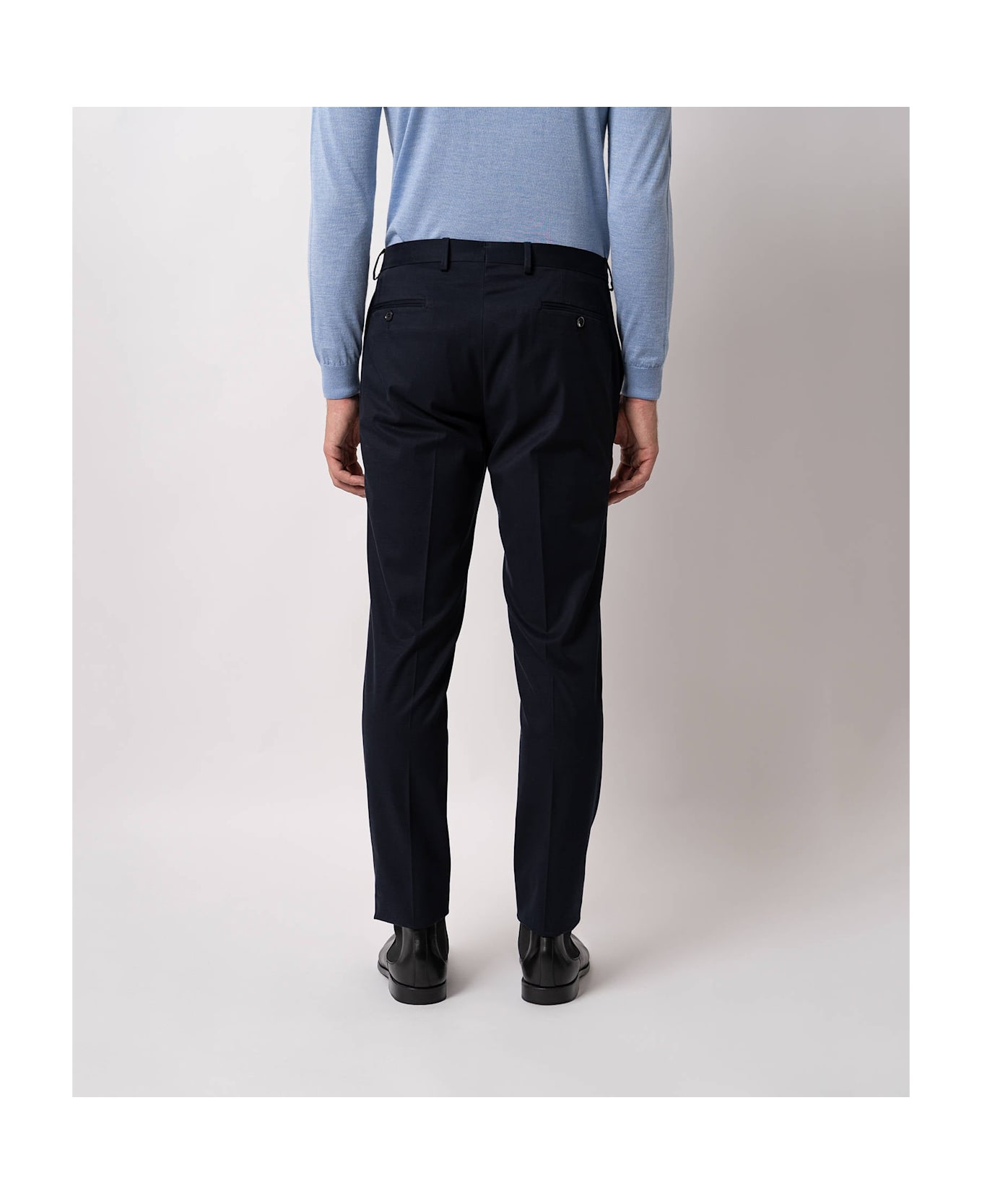 Larusmiani Velvet Trousers Howard Pants - MidnightBlue