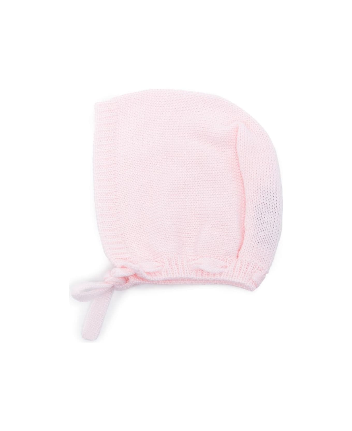Little Bear Hat With Drawstring - Pink