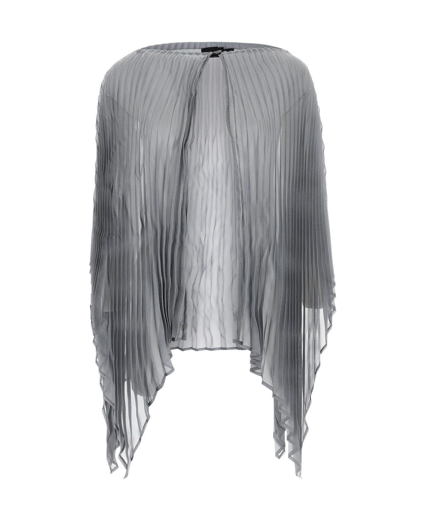 Giorgio Armani Grey Viscose Blend Cape - Ice