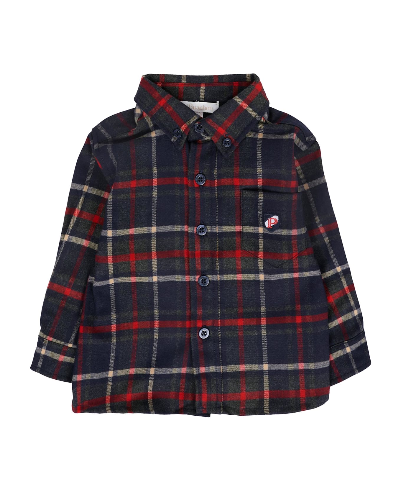 Patachou Blue Shirt For Baby Boy With Patch - Blue