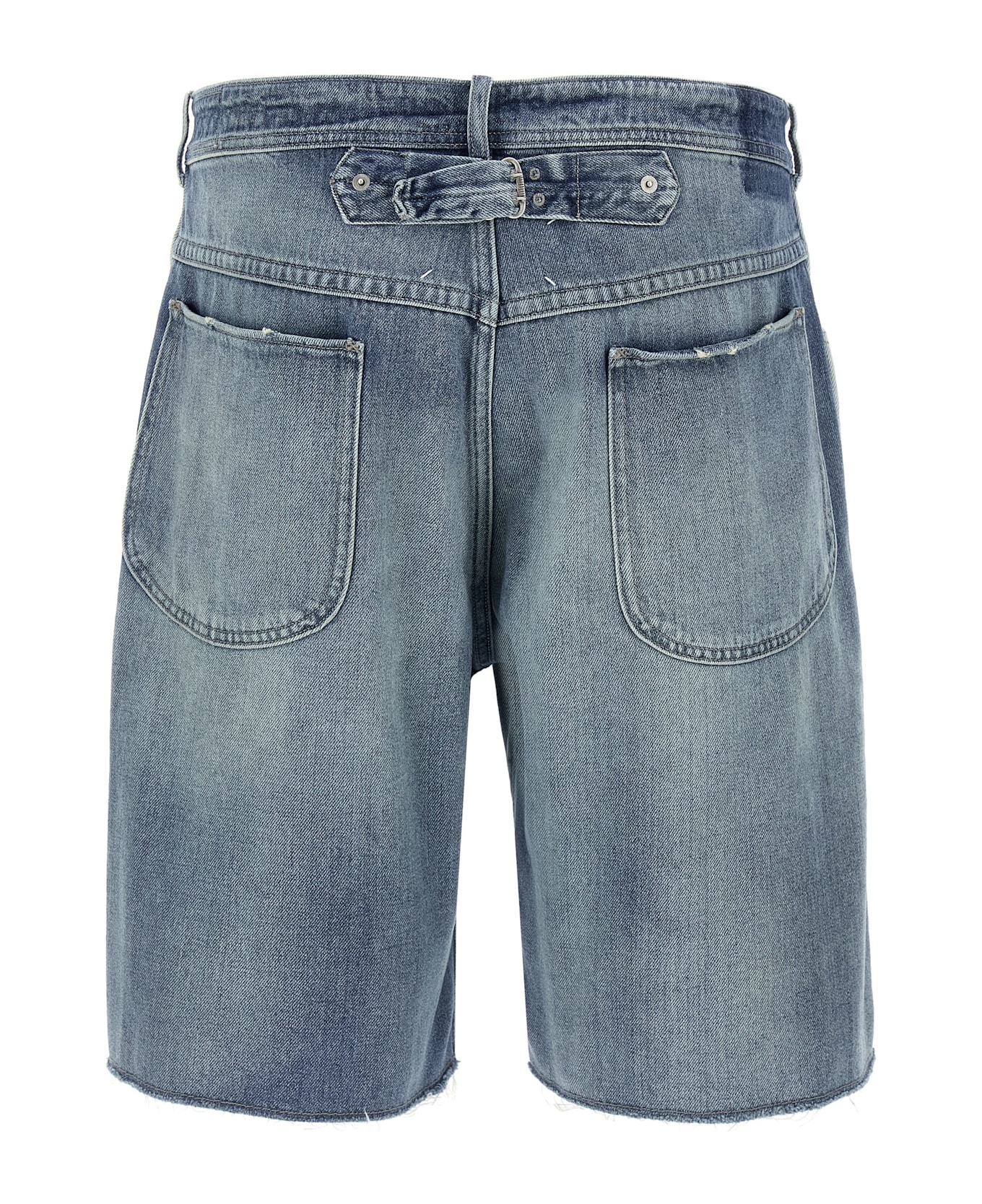 Maison Margiela Denim Buckle Bermuda Shorts - BLUE