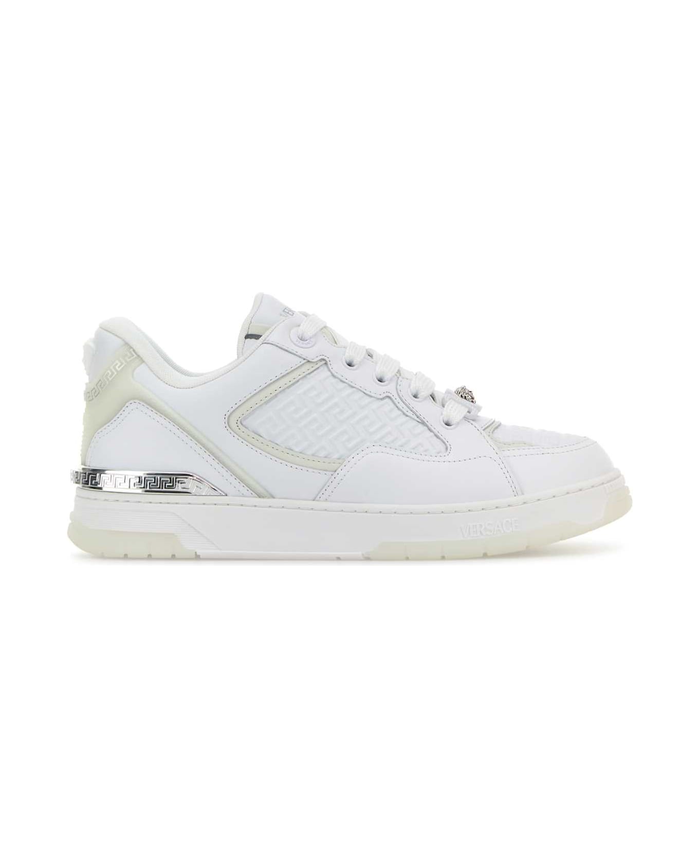 Versace White Leather Sneakers - WHITENEWOFFWHITEPALALDIUM