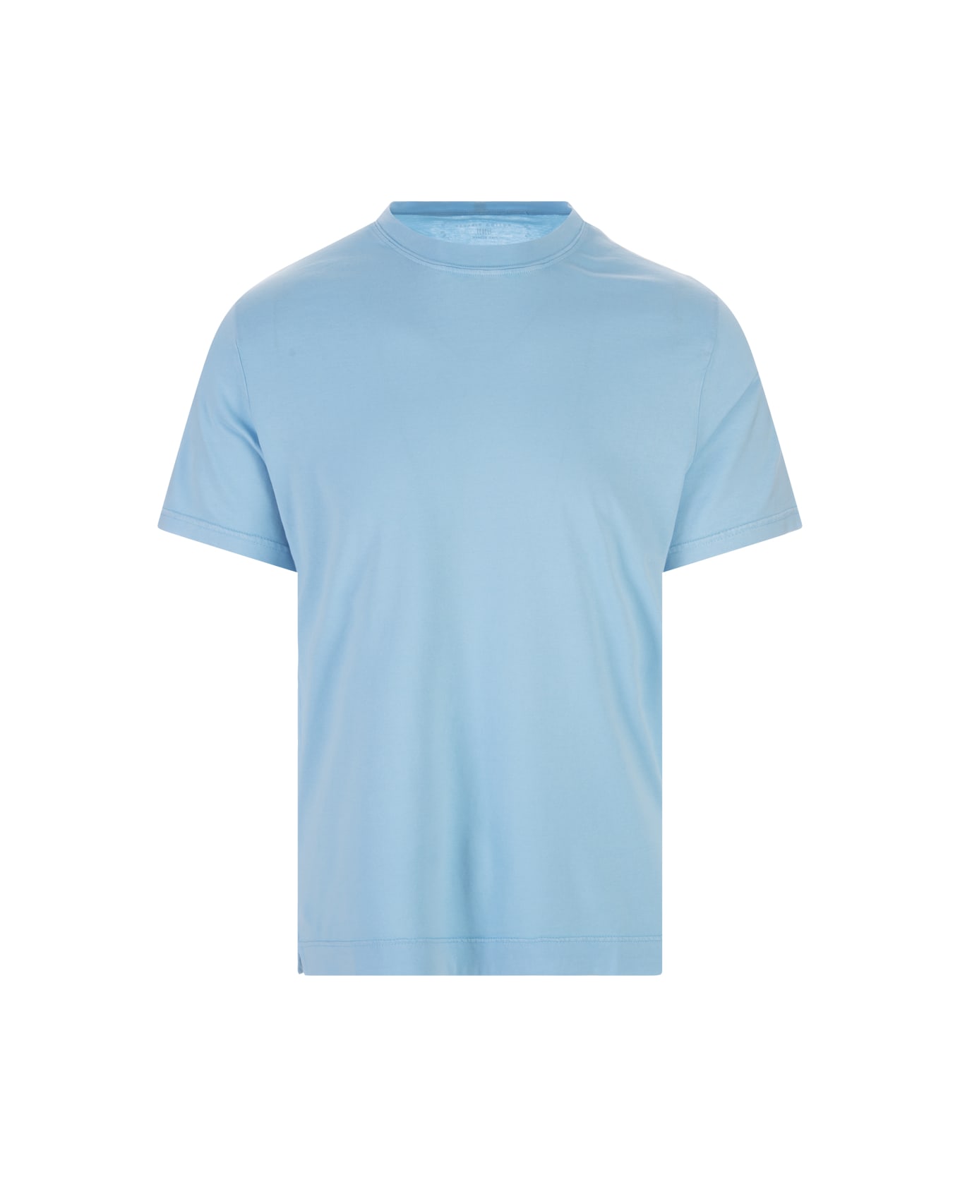 Fedeli Basic T-shirt In Sky Blue Organic Cotton - Blue