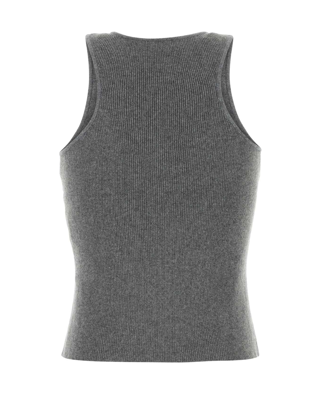 Magda Butrym Grey Cashmere Tank Top - GREY