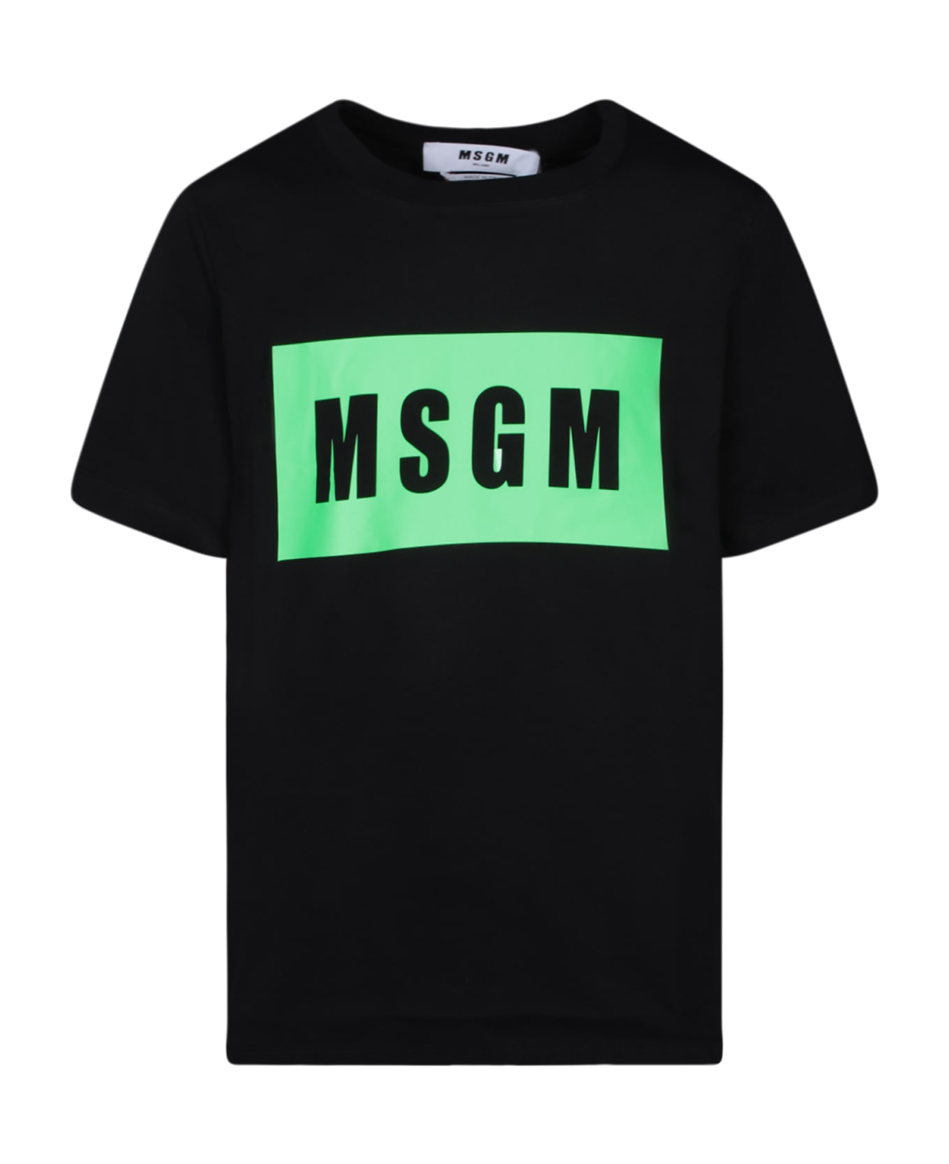 MSGM Box Logo Fluo Black T-shirt - Black シャツ