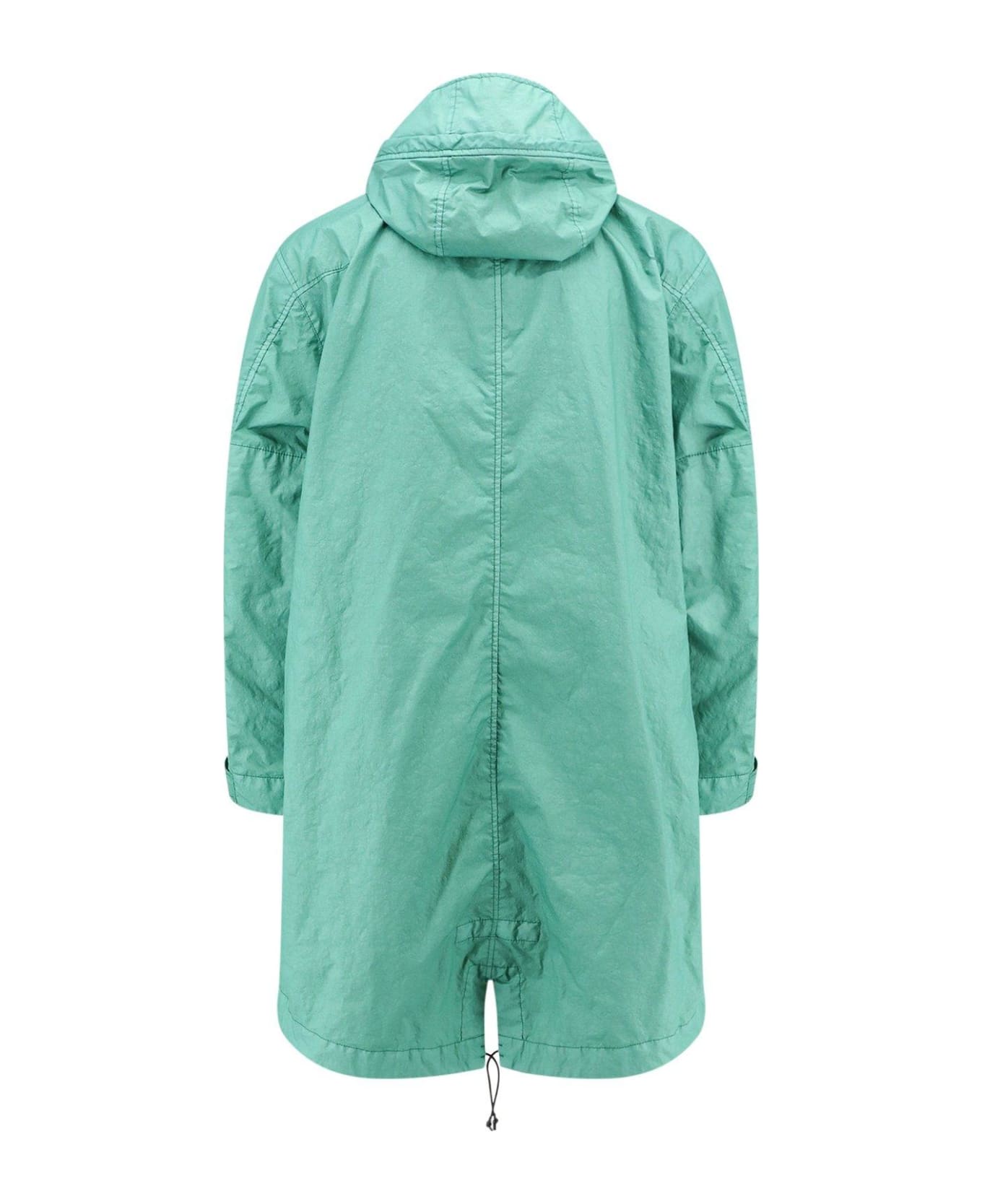 Stone Island Drawstring-hooded Raincoat - Green コート