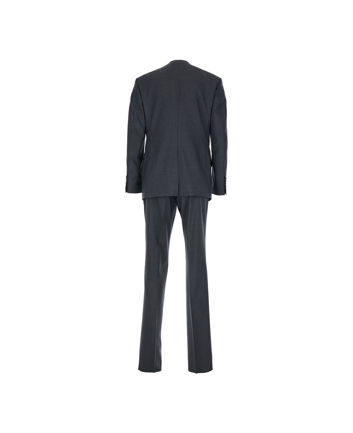 Tom Ford Grey Double-breasted Suit With Peak Revers In Wool Man - Grey