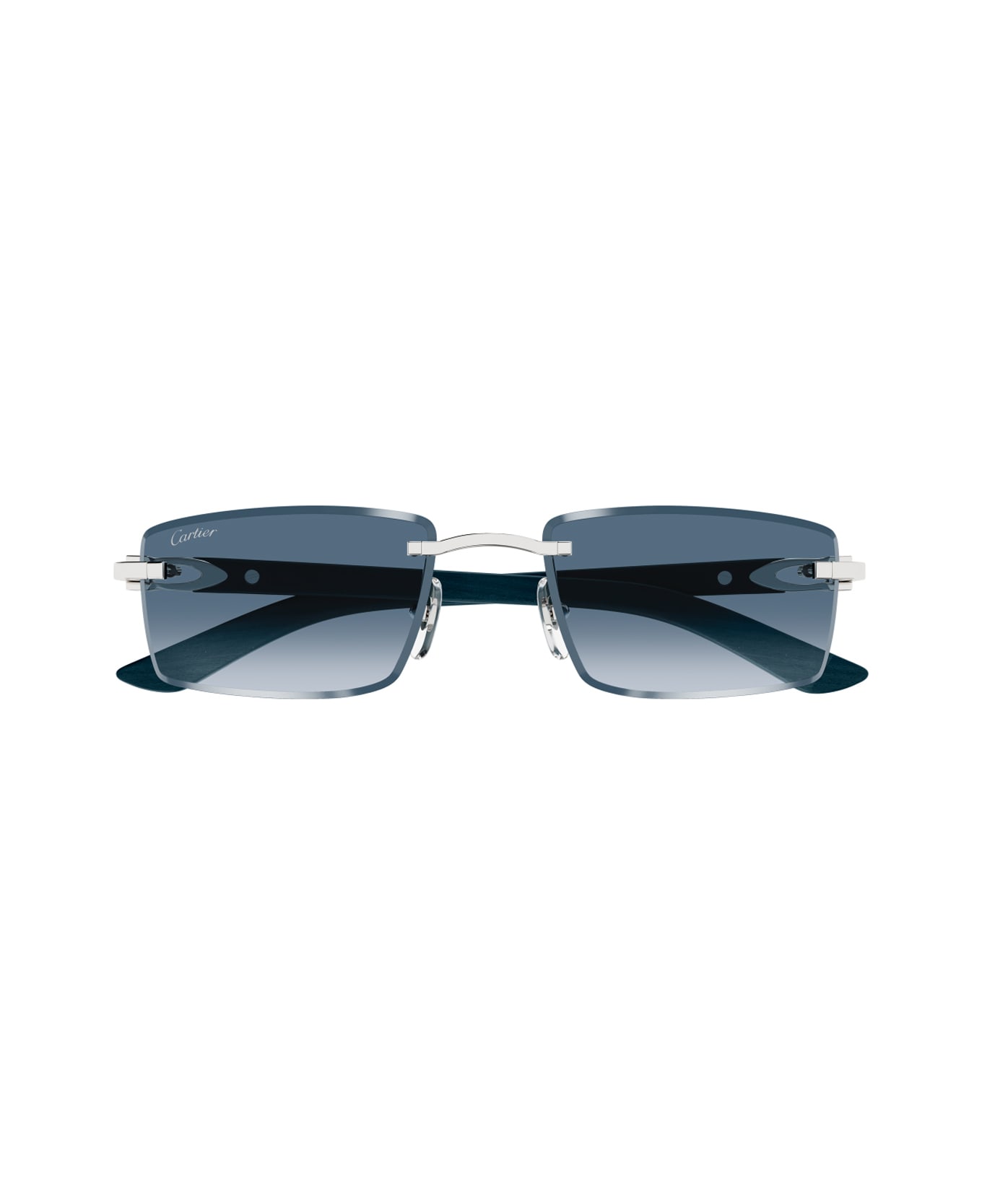 Cartier Eyewear Cartier Ct0582s Décor C Allongé De Cartier 004 Silver Grey Blue Sunglasses - Argento