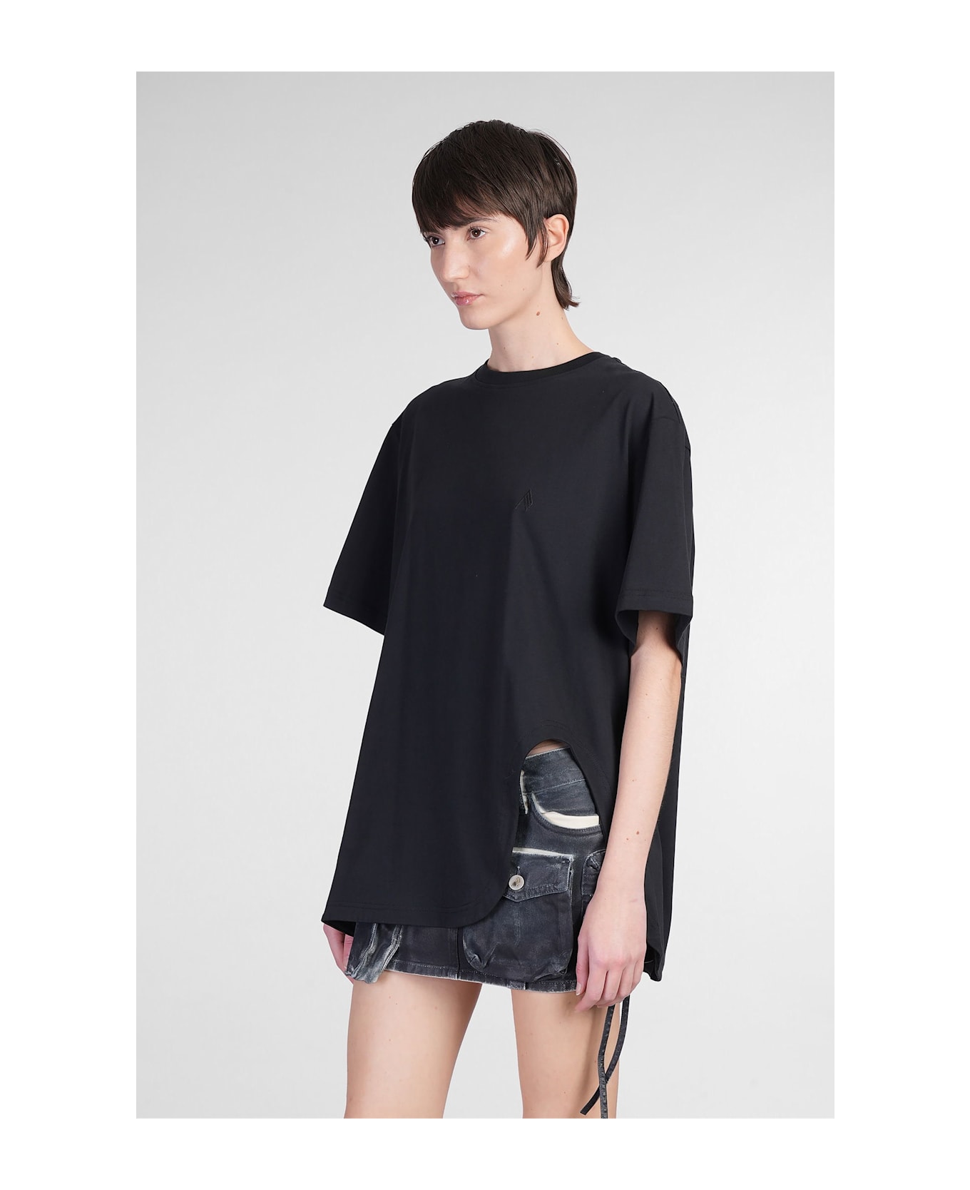 The Attico T-shirt In Black Cotton - black