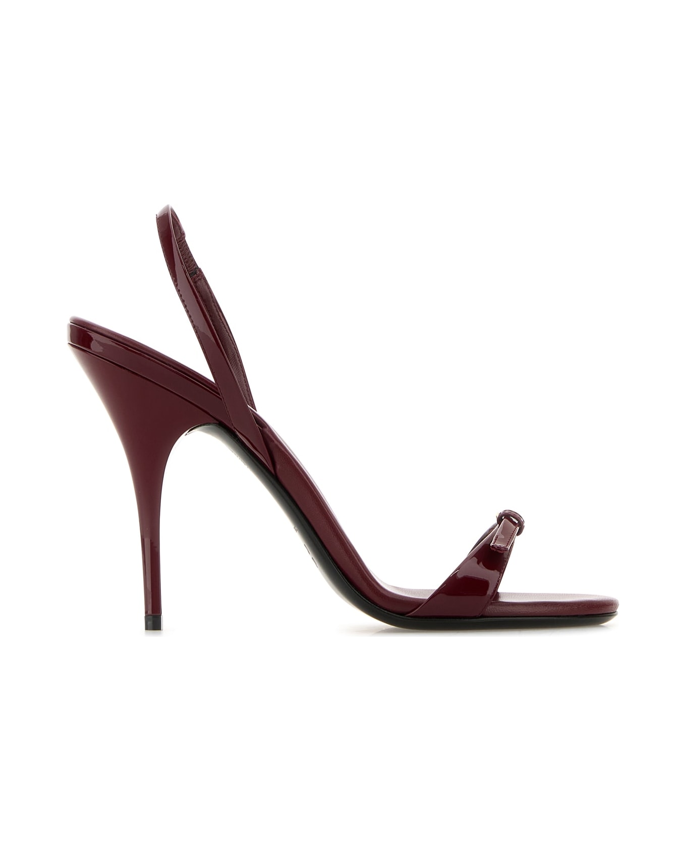 Miu Miu Tyrian Purple Leather Sandals - PORPORA
