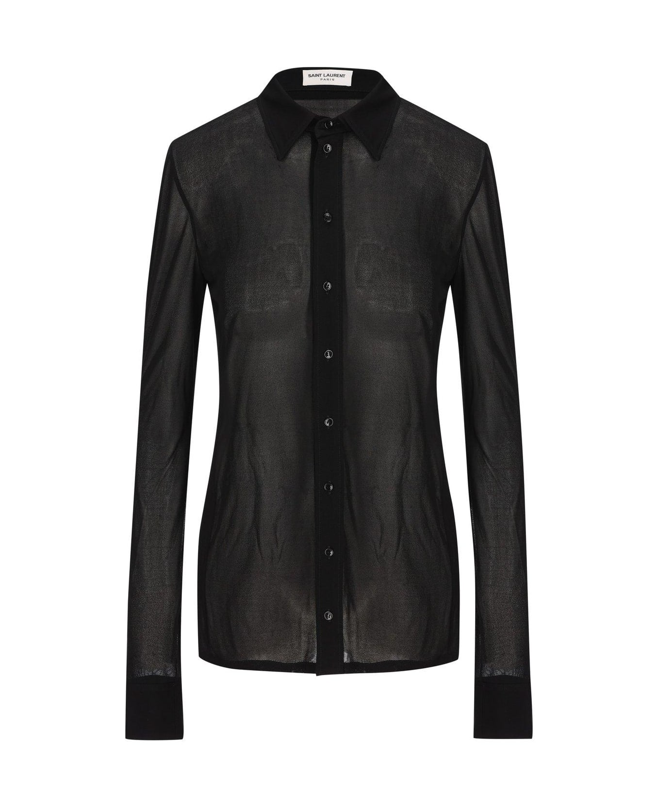 Saint Laurent Semi-sheer Buttoned Shirt - Noir