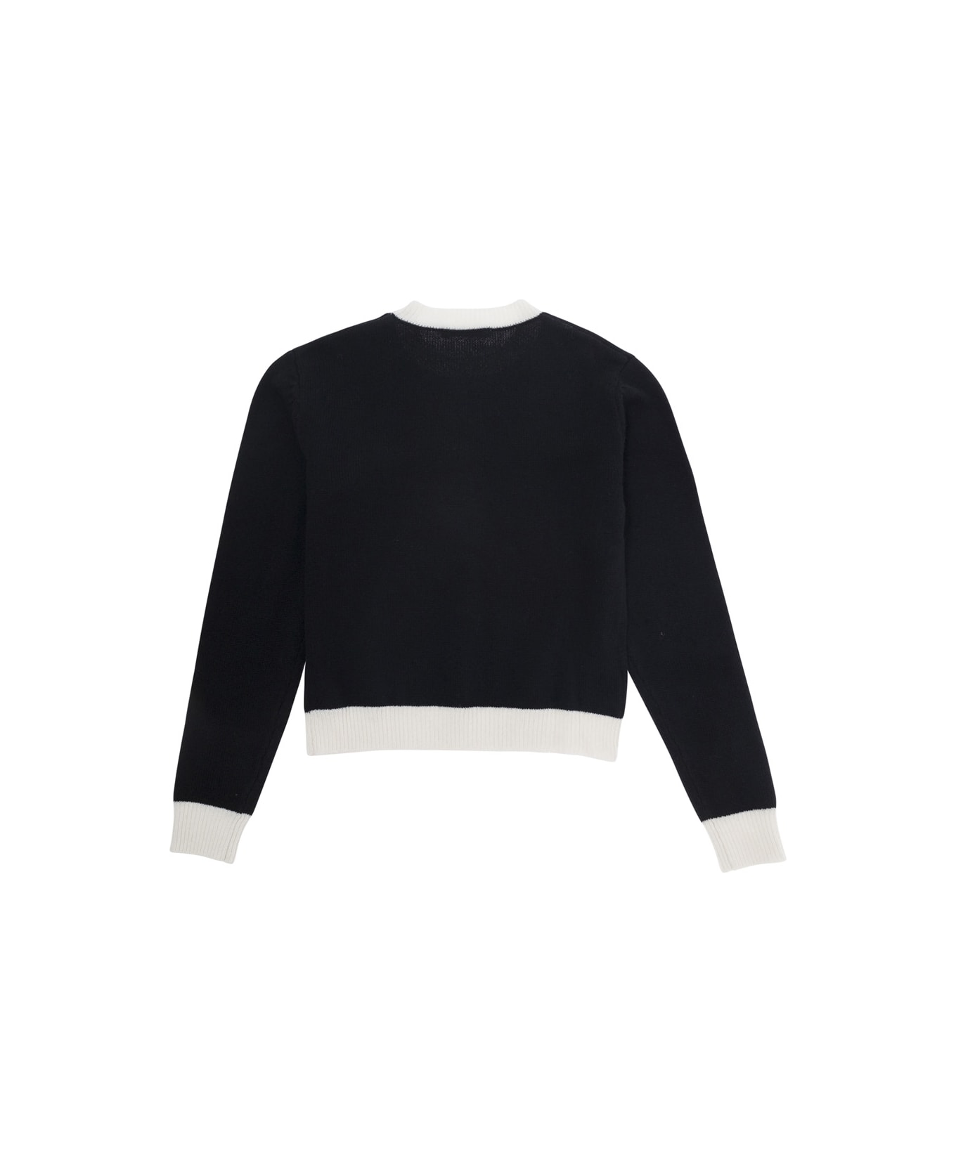 Marni Black Sweater With Contrasting Logo In Wool And Cashmere Girl - Black