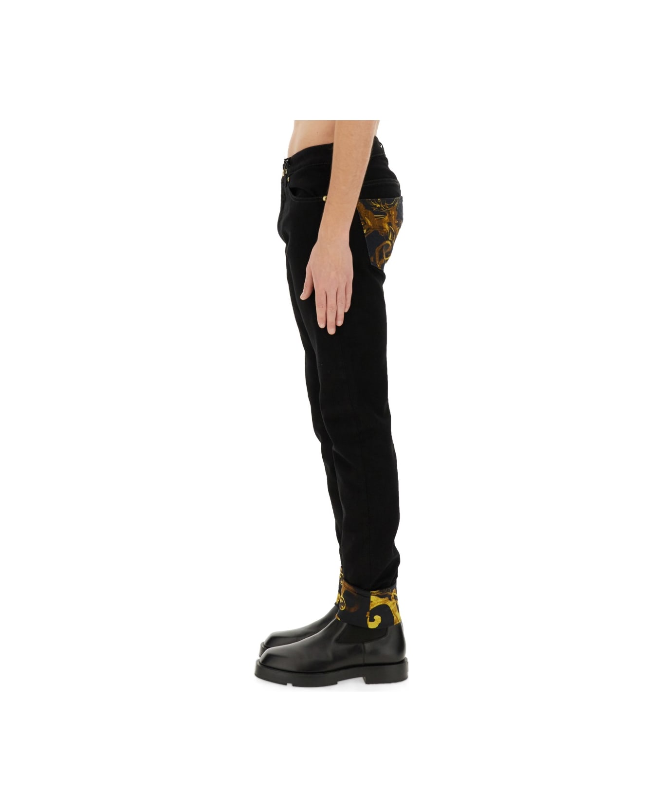 Versace Jeans Couture Jeans With Print - BLACK