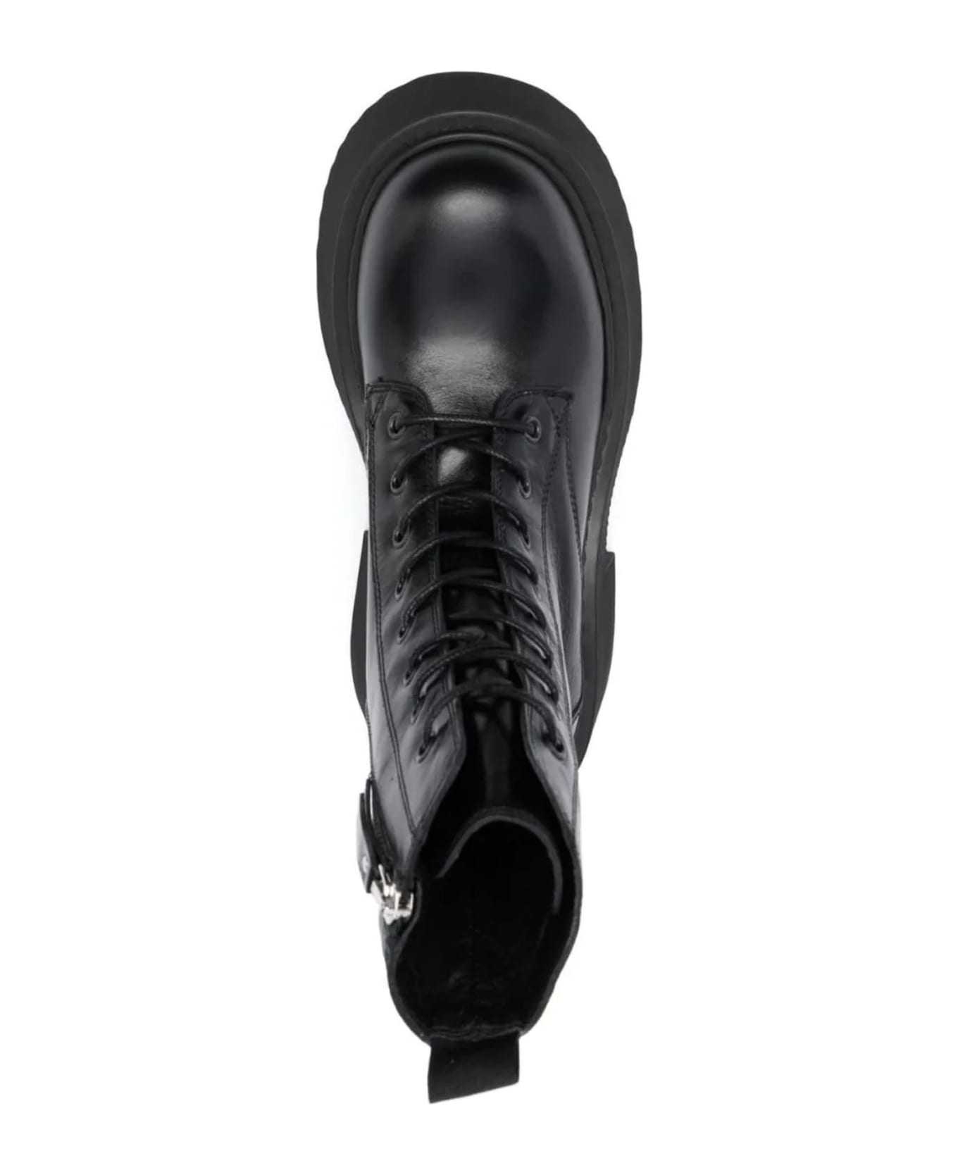 Vic Matié Black Calf Leather Platform Boots - Black